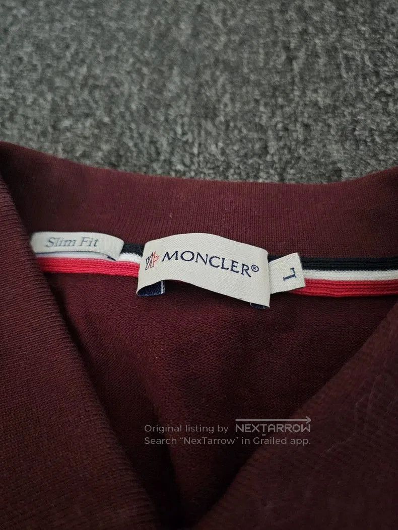 Moncler Moncler Men's Burgundy Long Sleeve Polo. Size US L / EU 52-54 / 3 - 4 Thumbnail