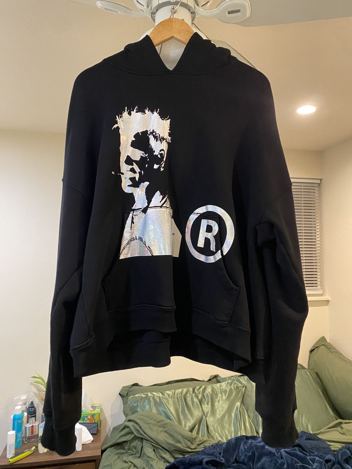 image of Joy Divizn x Siberia Hills Brad Pitt Fight Club Hoodie in Black, Men's (Size Medium)