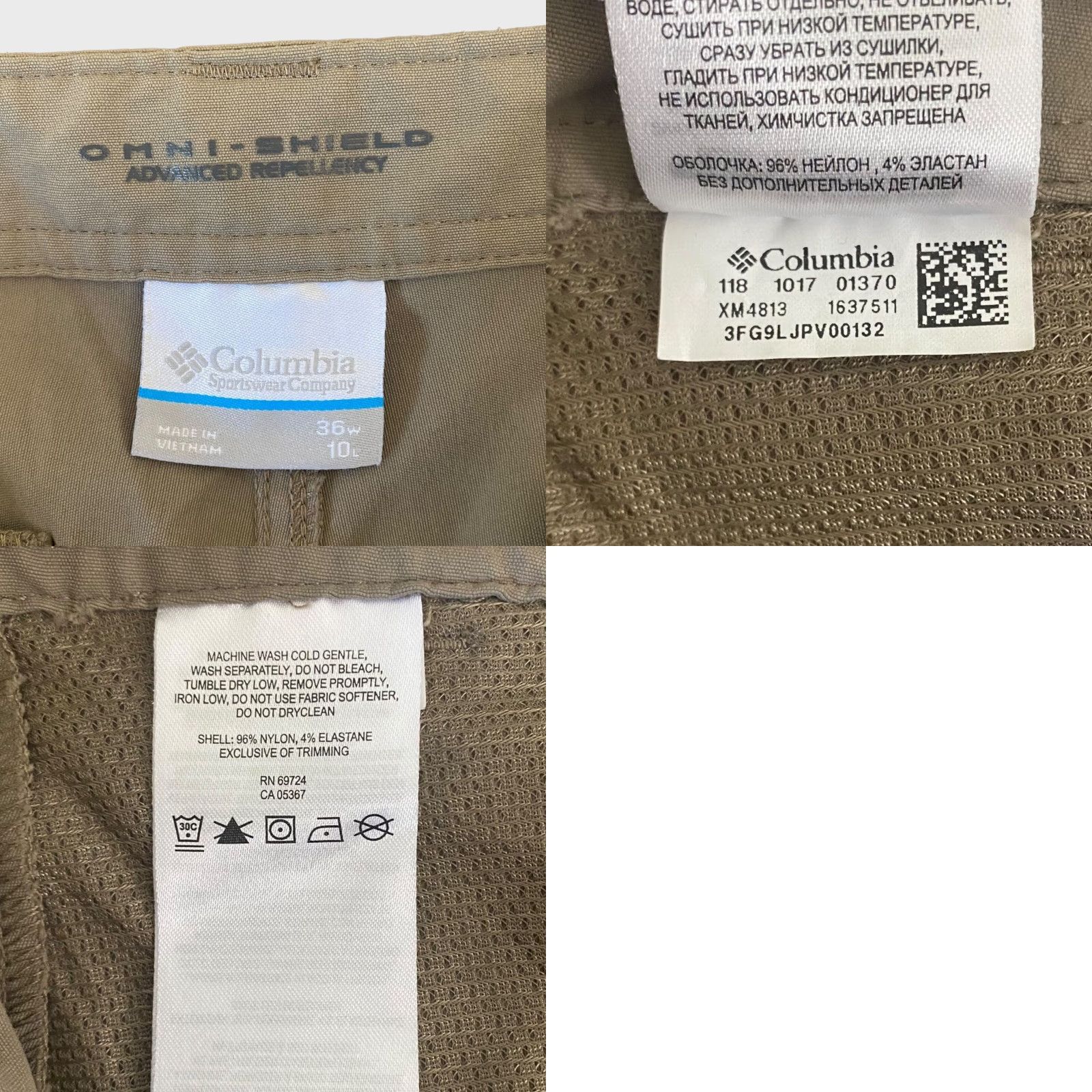 Vintage Columbia Hiking Shorts Mens 36 Tan Ripstop Nylon Cargo Short Outdoor Activewear 5-Pocket Pockets Logo Button Zip Fly Size US 36 / EU 52 - 8 Thumbnail