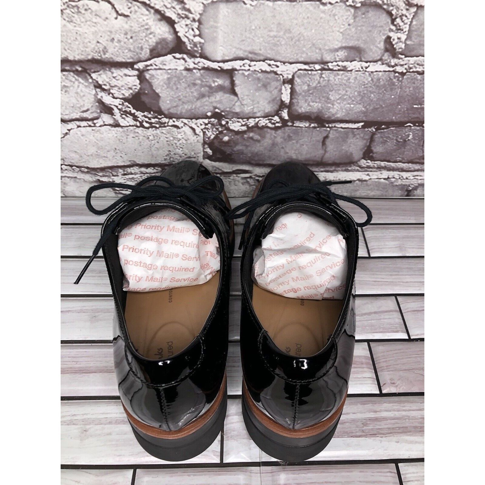 Clarks Clarks Unstructured Black Patent Leather Platform Lace Shoes Size US 8 / IT 38 - 7 Thumbnail