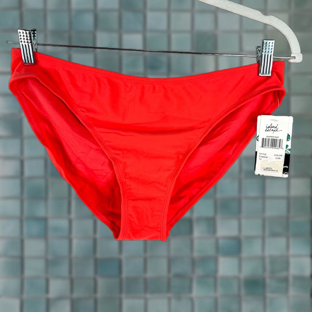 Vintage VINTAGE Island Escape Womens Bikini Bottom Size 12 High Waist Orange Swimwear Solid Pattern Womens Beach Bikini Bottom Size 34" / US 12 / IT 48 - 1 Thumbnail