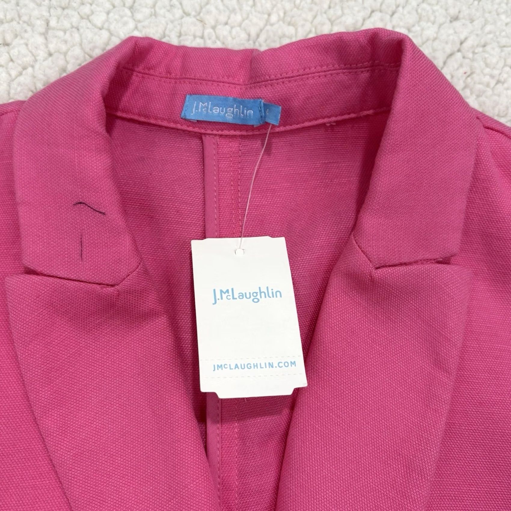 J.McLaughlin J. McLaughlin Pink Linen Blend Suit Set Blazer Pants Womens 2/4 Vintage NWT Size 26" / US 2 / IT 38 - 4 Thumbnail