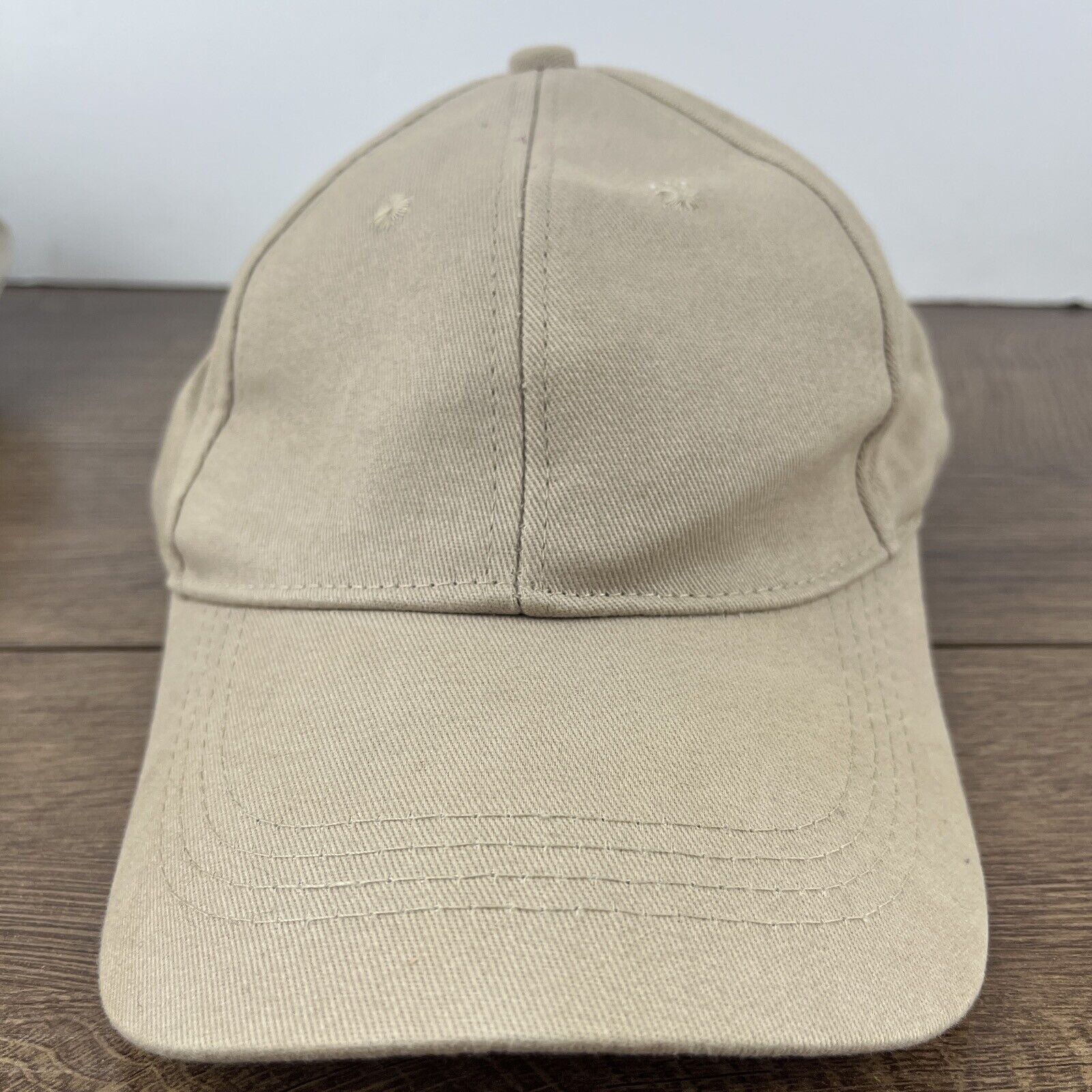 Other Plain Tan Baseball Hat Tan Brown Hat Adjustable Adult Size H Size ONE SIZE - 4 Thumbnail