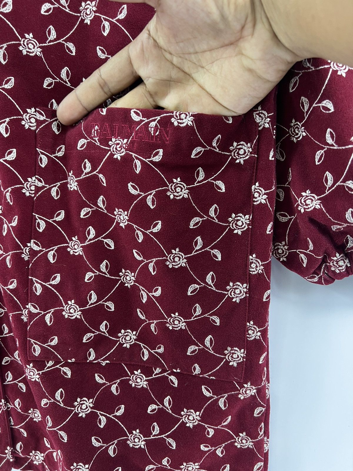 Balmain × Designer × Vintage 🔥 Embroidery Flower printed BALMAIN italian Size L / US 10 / IT 46 - 4 Thumbnail
