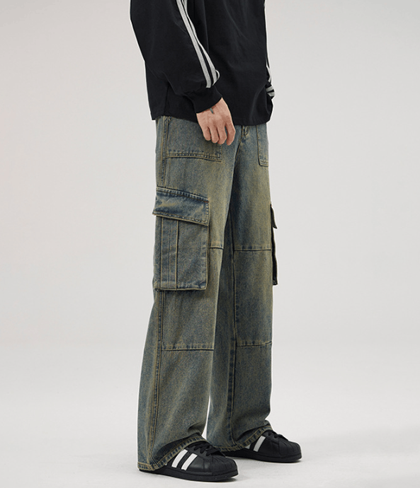 Japanese Brand × Jean American retro multi-pocket patchwork distressed cargo jeans Size US 32 / EU 48 - 5 Thumbnail