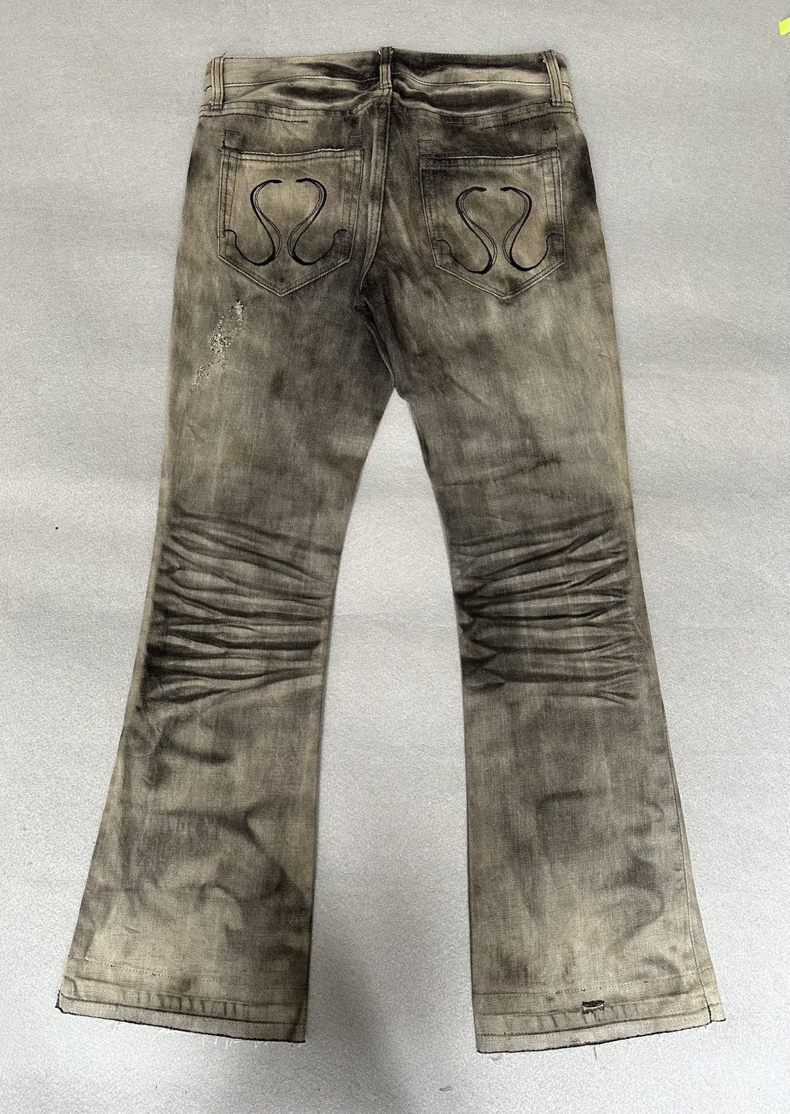 Japanese Brand FLARE Civarizie Distressed Release Leg Denim Size US 31 - 2 Thumbnail