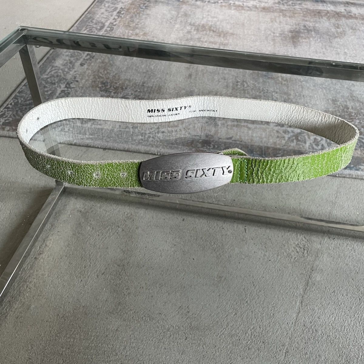 Miss Sixty × Vintage Miss Sixty Vintage Green Leather Belt Size ONE SIZE - 2 Thumbnail