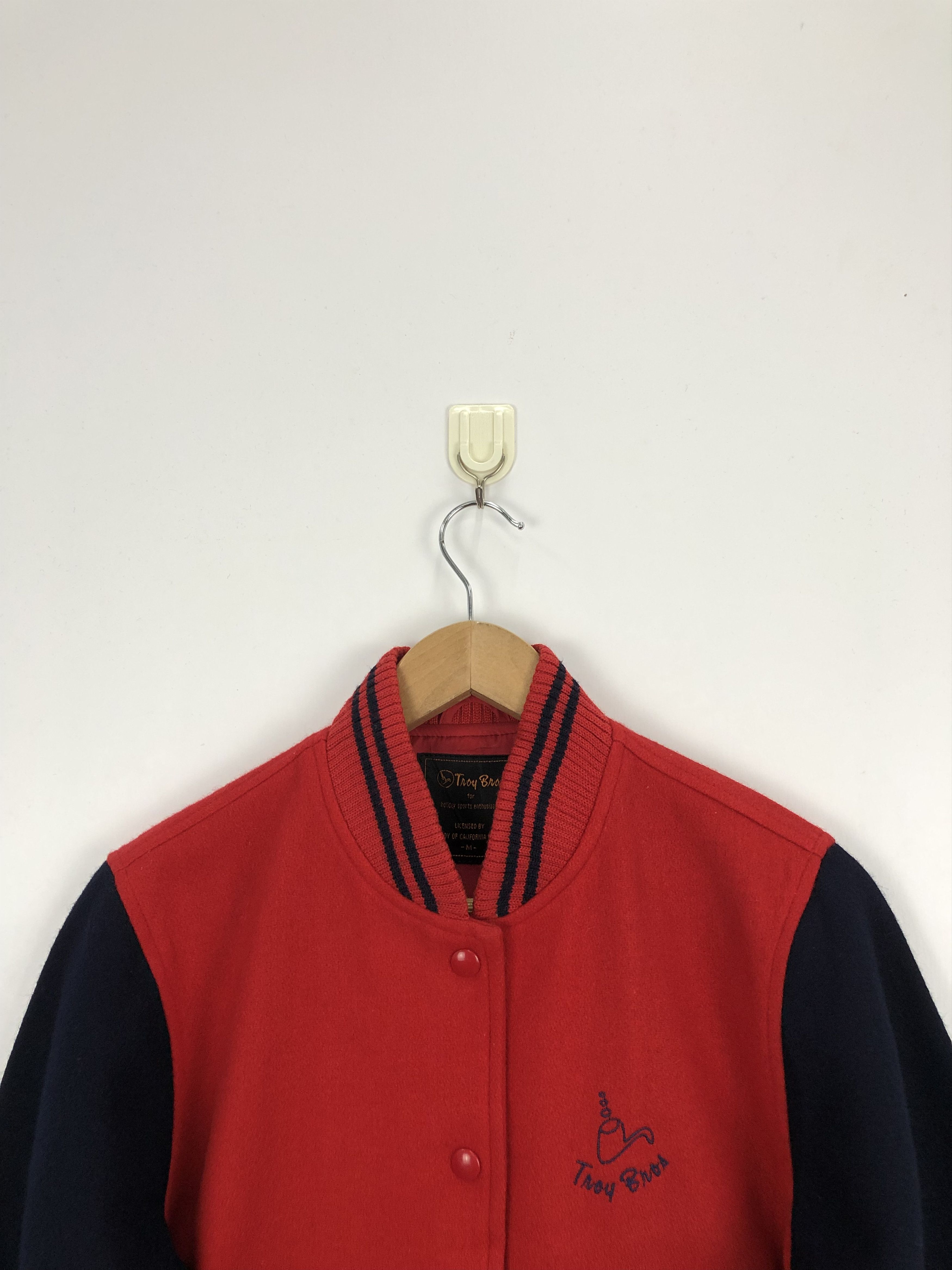 Vintage Vintage Troy Bros Wool Varsity Jacket Red V0289 Size US M / EU 48-50 / 2 - 2 Thumbnail