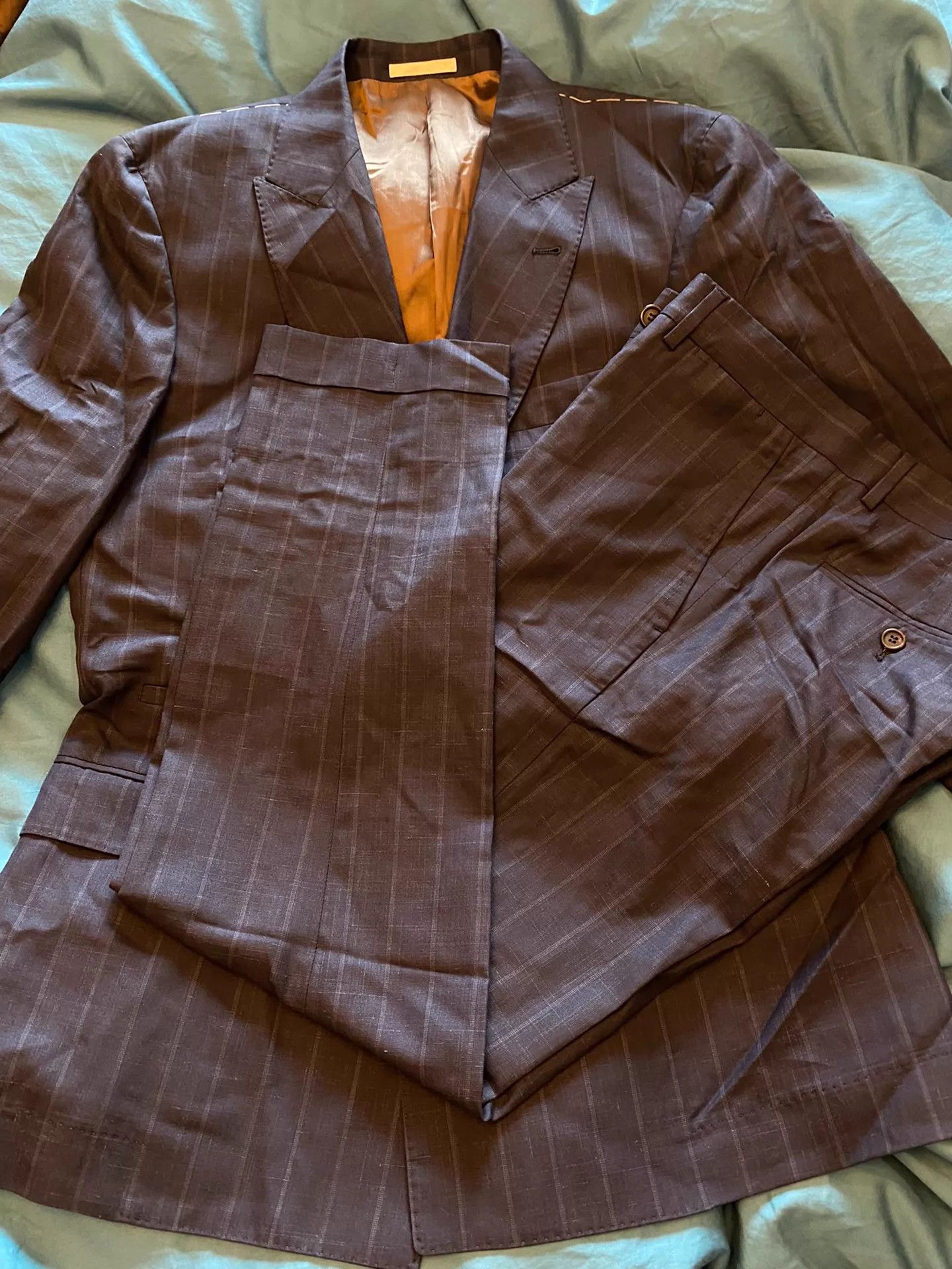 Brunello Cucinelli BC Double-Breasted Wool-Linen-Silk Suit 50 Size 50R - 5 Thumbnail