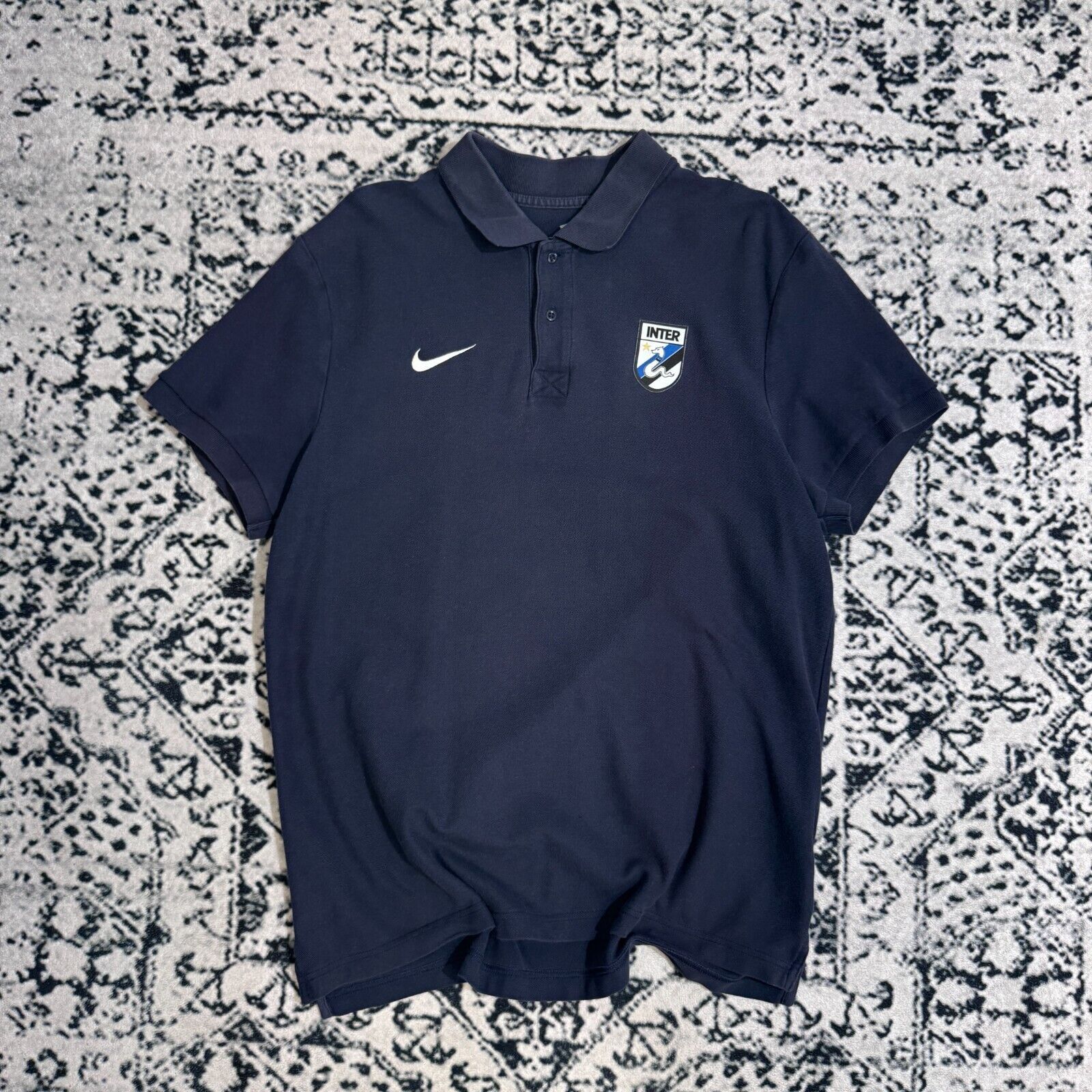 Nike × Vintage Nike Navy Cotton Polo Shirt Size L Inter Mediolan Y2K 90s Size US L / EU 52-54 / 3 - 1 Thumbnail