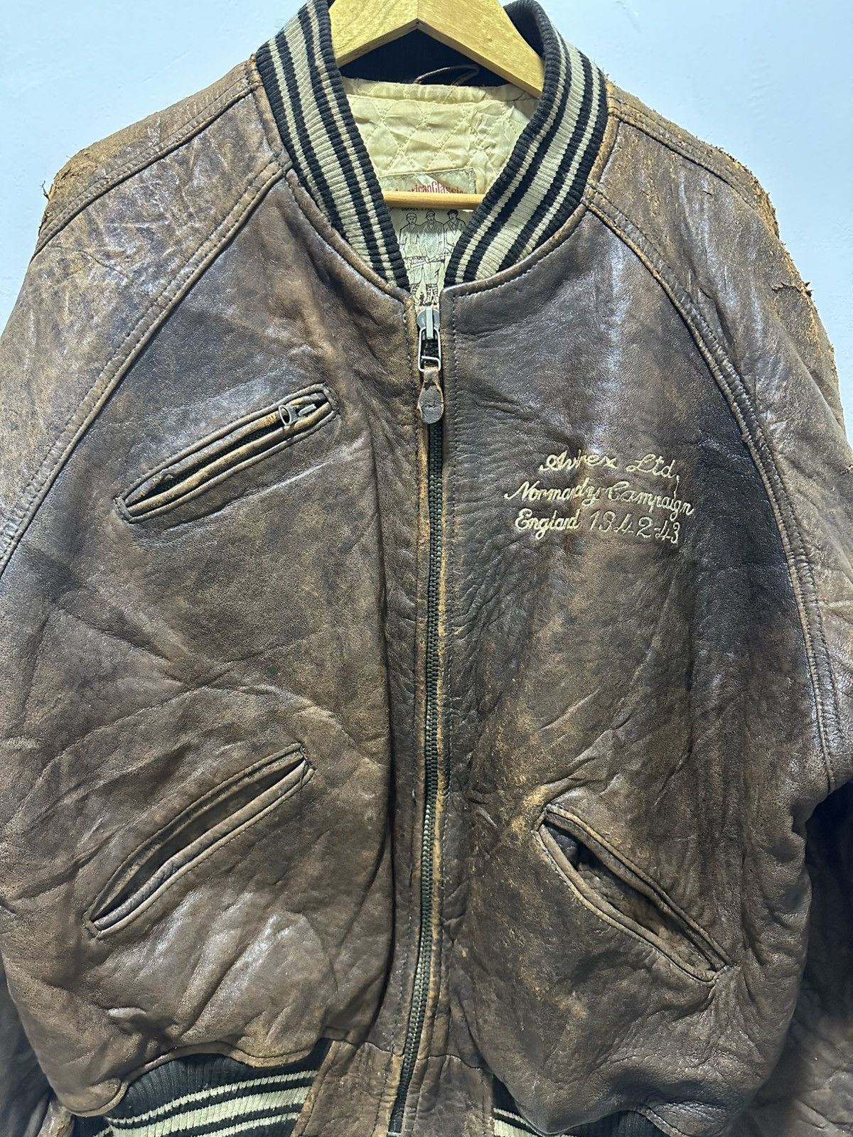 Avirex Vintage Avirex Leather Jacket Bomber Jacket Design USA Size US M / EU 48-50 / 2 - 4 Thumbnail