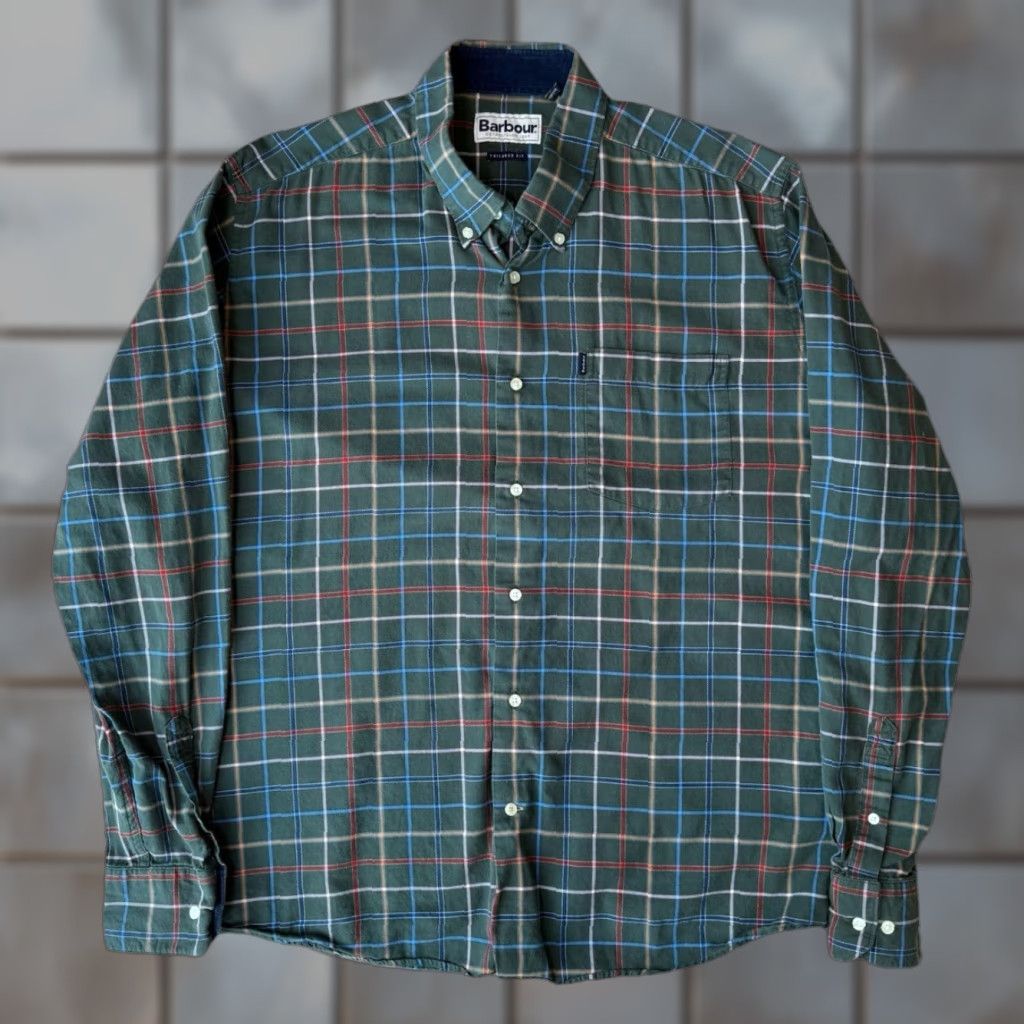 Barbour Barbour Shirt Large Green Plaid Button-Up Mens Vintage? No - Barbour Shirt Large Green Plaid Button-Up Regular Fit Size US L / EU 52-54 / 3 - 1 Thumbnail