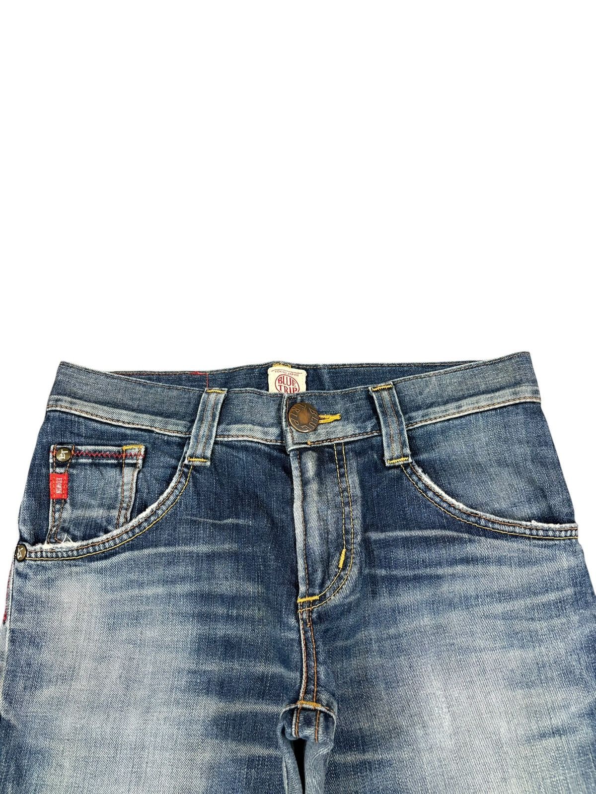 Edwin Vintage Edwin Blue Trip Buckle Back Spiral Flare Jeans Size US 30 / EU 46 - 4 Thumbnail
