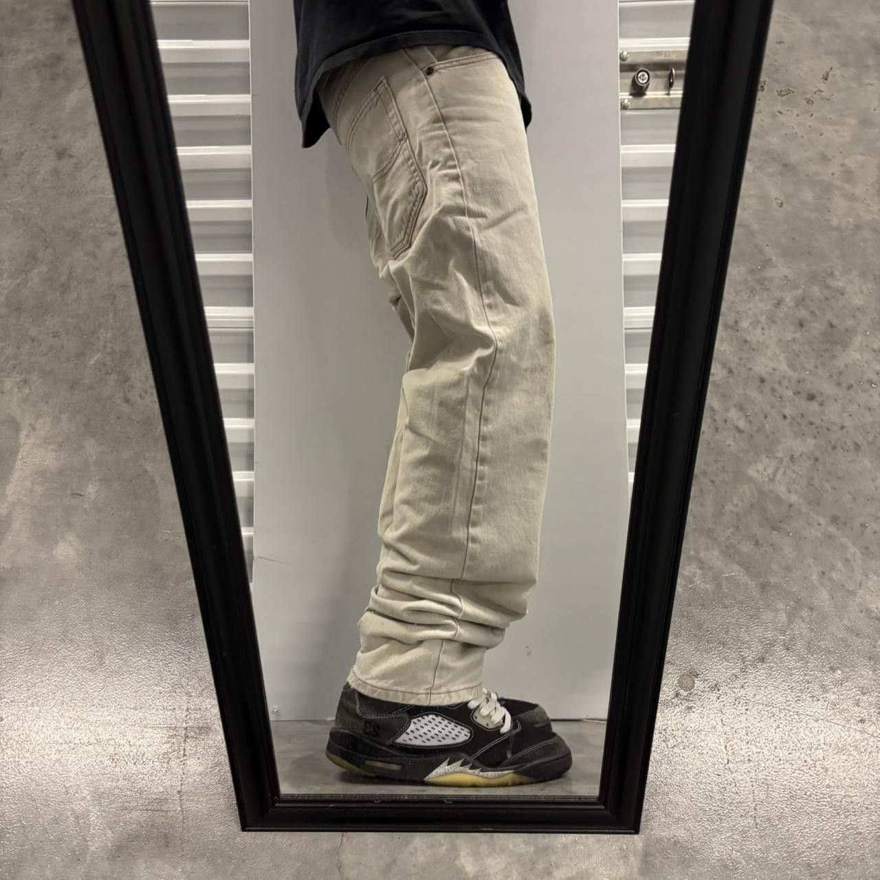Japanese Brand × Vintage Crazy Vintage Y2K/2000s Faded Cream Streetwear Denim Jeans! Size US 32 / EU 48 - 2 Thumbnail