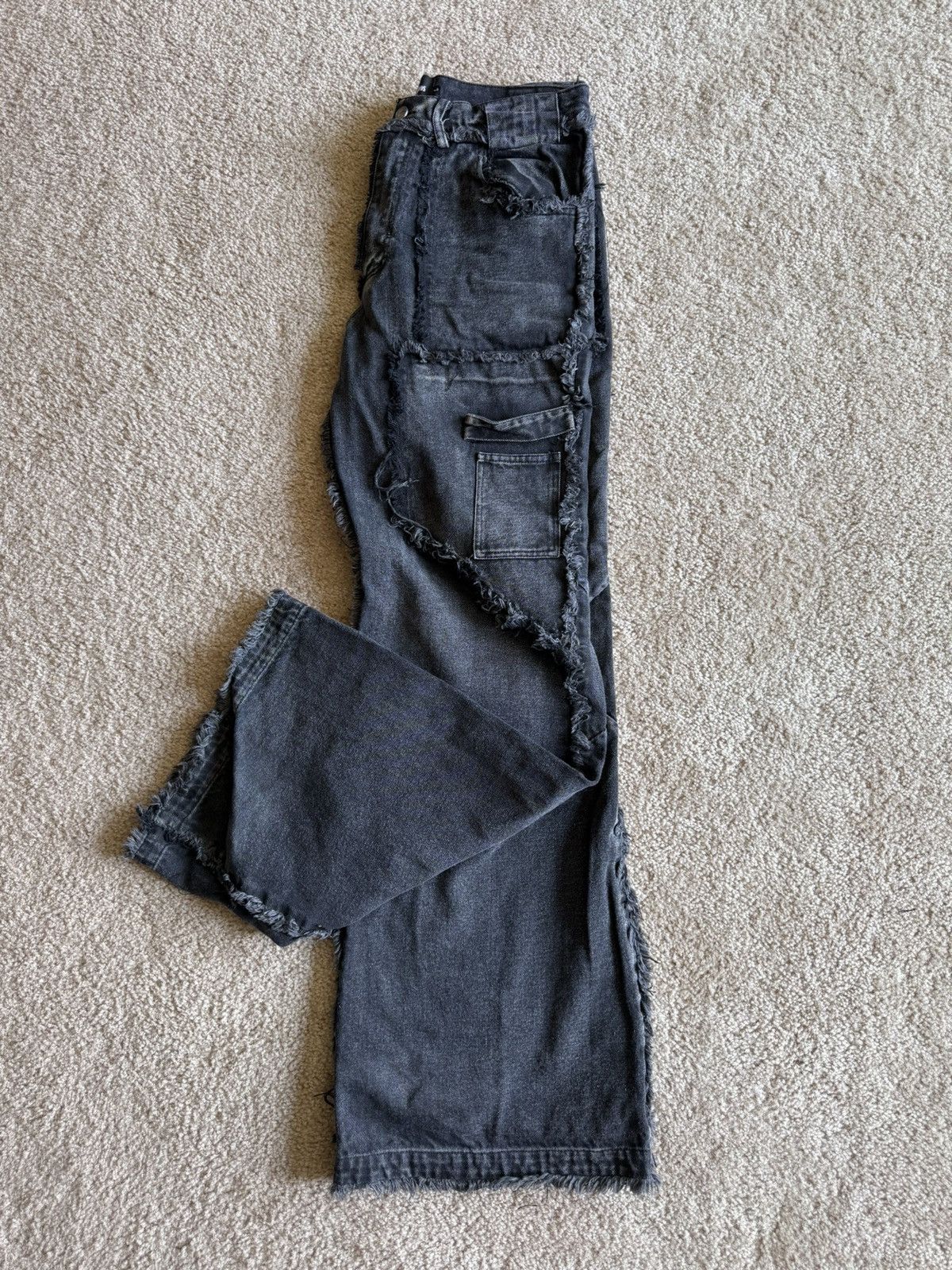 No Faith Studios No Faith Studios Flared Denim Stone Wash Black Size US 34 / EU 50 - 2 Thumbnail
