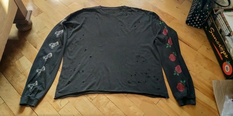 Vintage Custom Distressed Shirt w Guns n' Roses Boxy Alt Goth opium Size US L / EU 52-54 / 3 - 10 Thumbnail