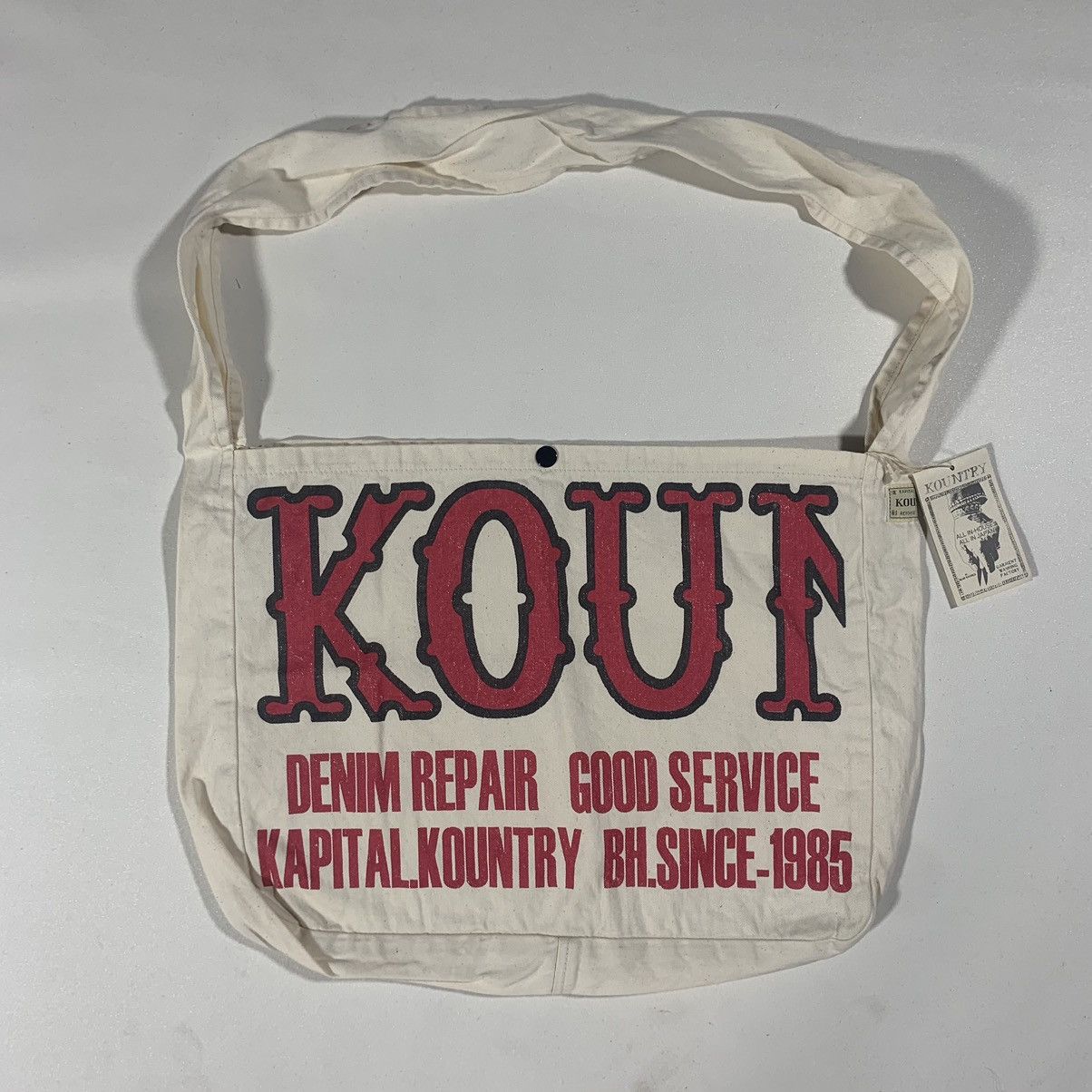 Kapital KAPITAL KOUNTRY FACTORY COTTON TWILL BOOK BAG ECRU Size ONE SIZE - 1 Thumbnail