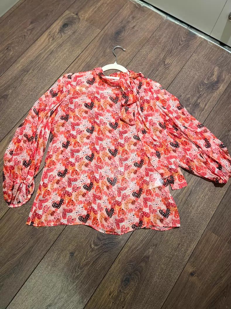 Valentino Valentino Silk French lantern sleeve love shirt Size S / US 4 / IT 40 - 1 Thumbnail