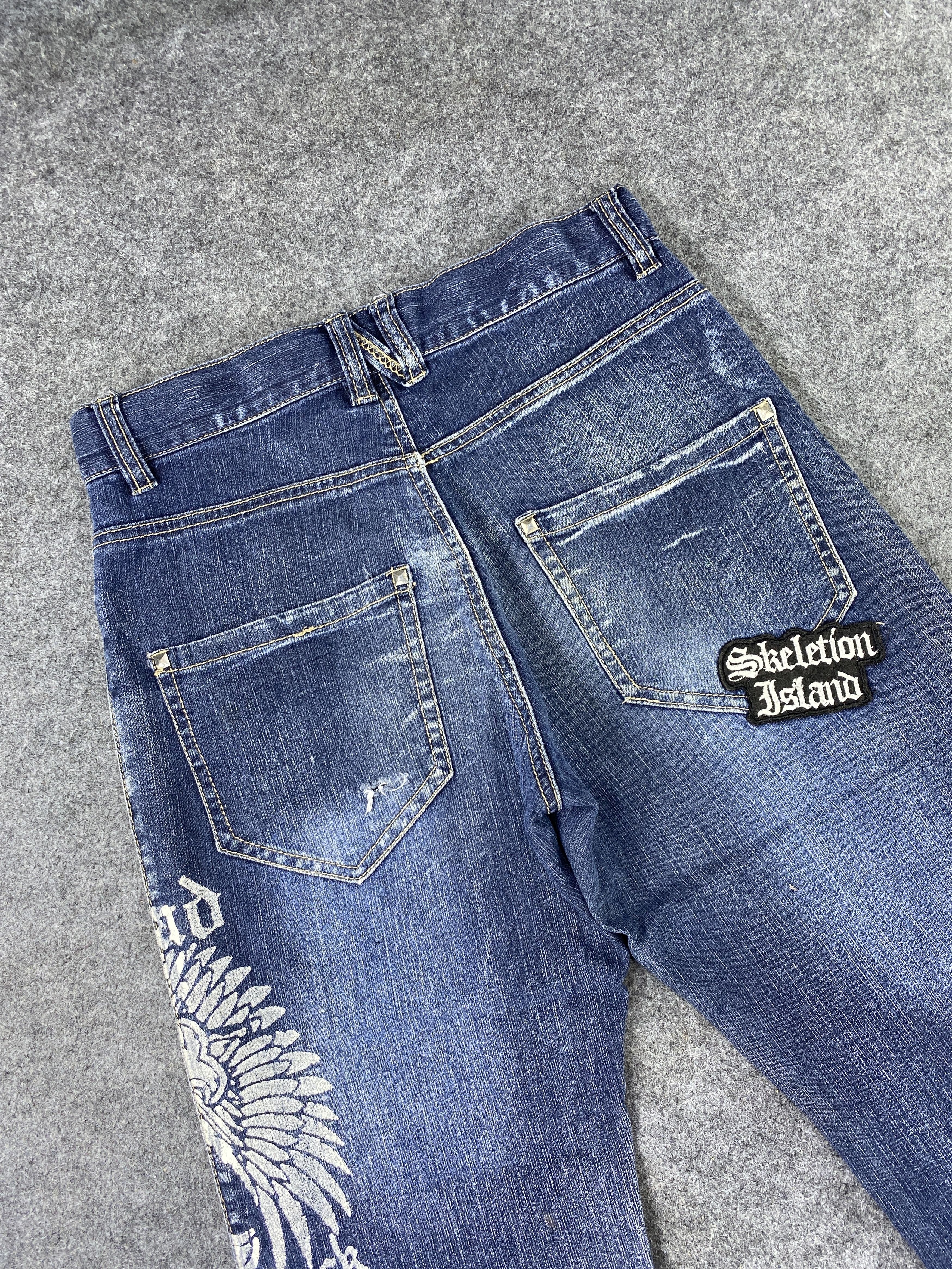 Japanese Brand Flag Stone Blue Wash Jeans - J982 Size US 27 - 6 Thumbnail