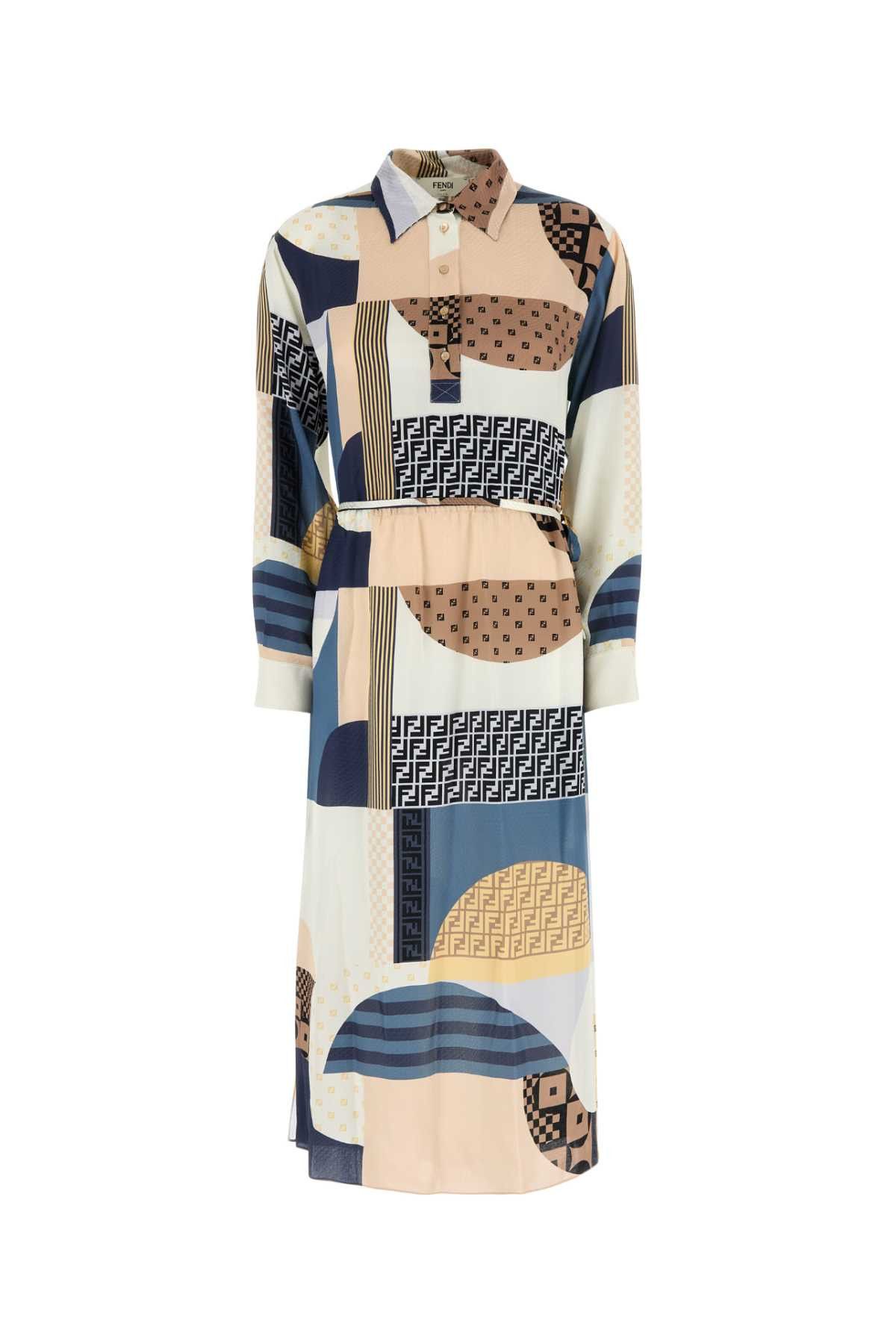 Fendi Printed Silk Dress Size M / US 6-8 / IT 42-44 - 1 Thumbnail