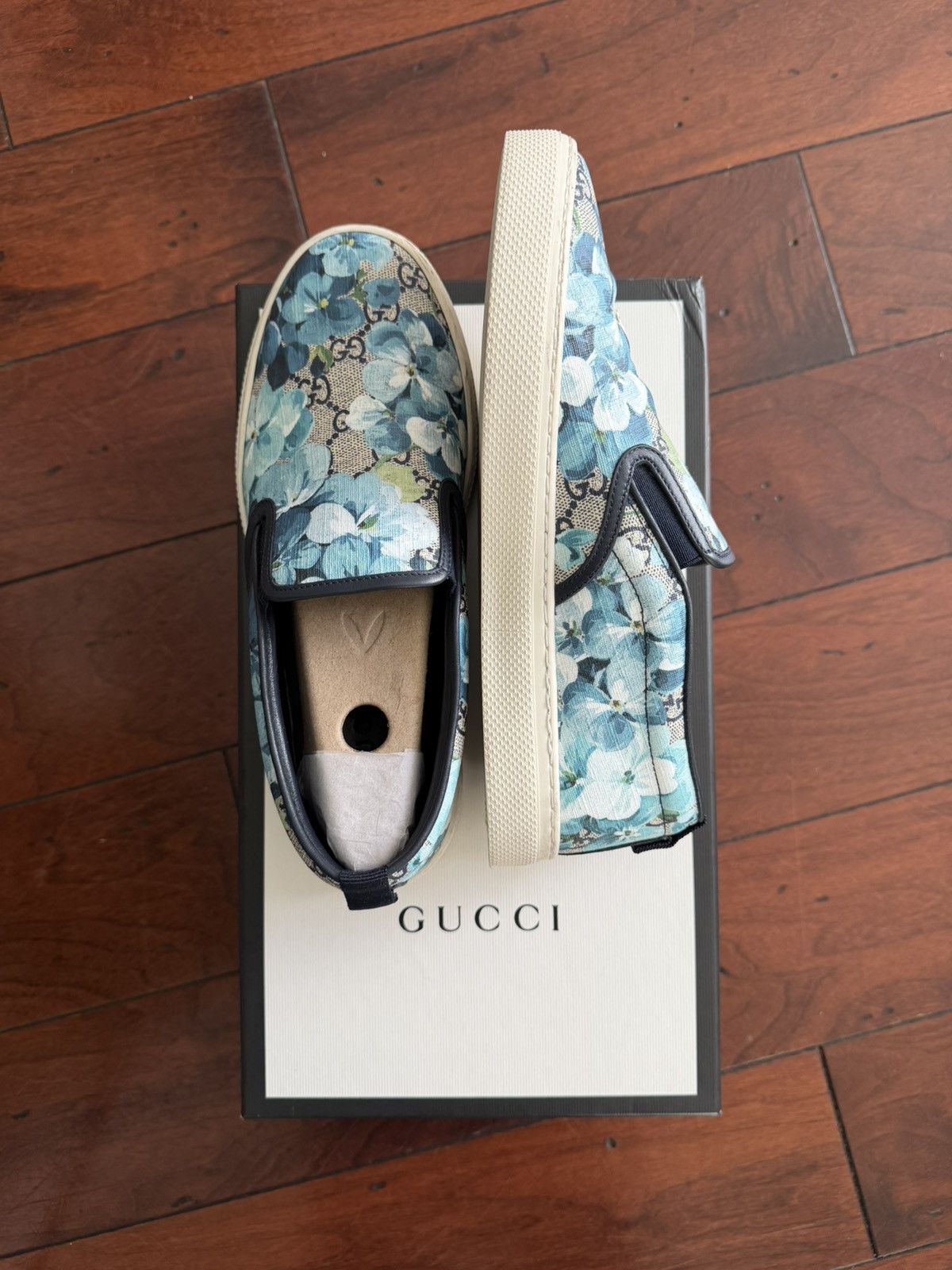 Gucci Gucci Supreme Blue Floral GG Canvas Slip On Size US 8 / EU 41 - 7 Thumbnail