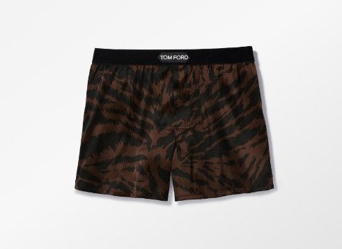 Tom Ford o1loc1c1225 IST4LE4 Zebra Silk Boxer Short in Brown Size US 32 / EU 48 - 1 Thumbnail