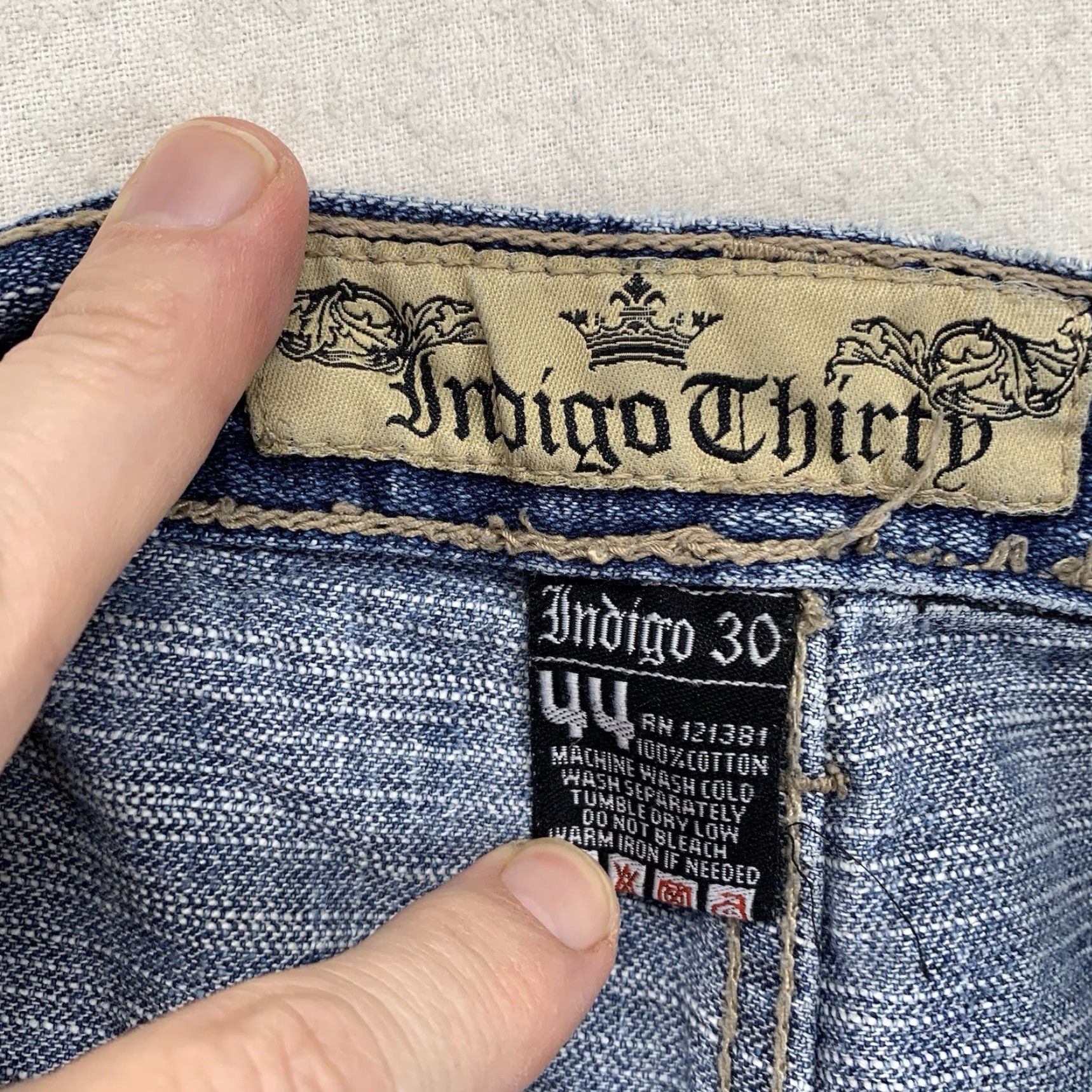 Denime VINTAGE Indigo 30 Men's Blue Denim Shorts Size 44 Bermuda High Rise 90s Hip Hop Jorts Size US 44 / EU 60 - 6 Thumbnail