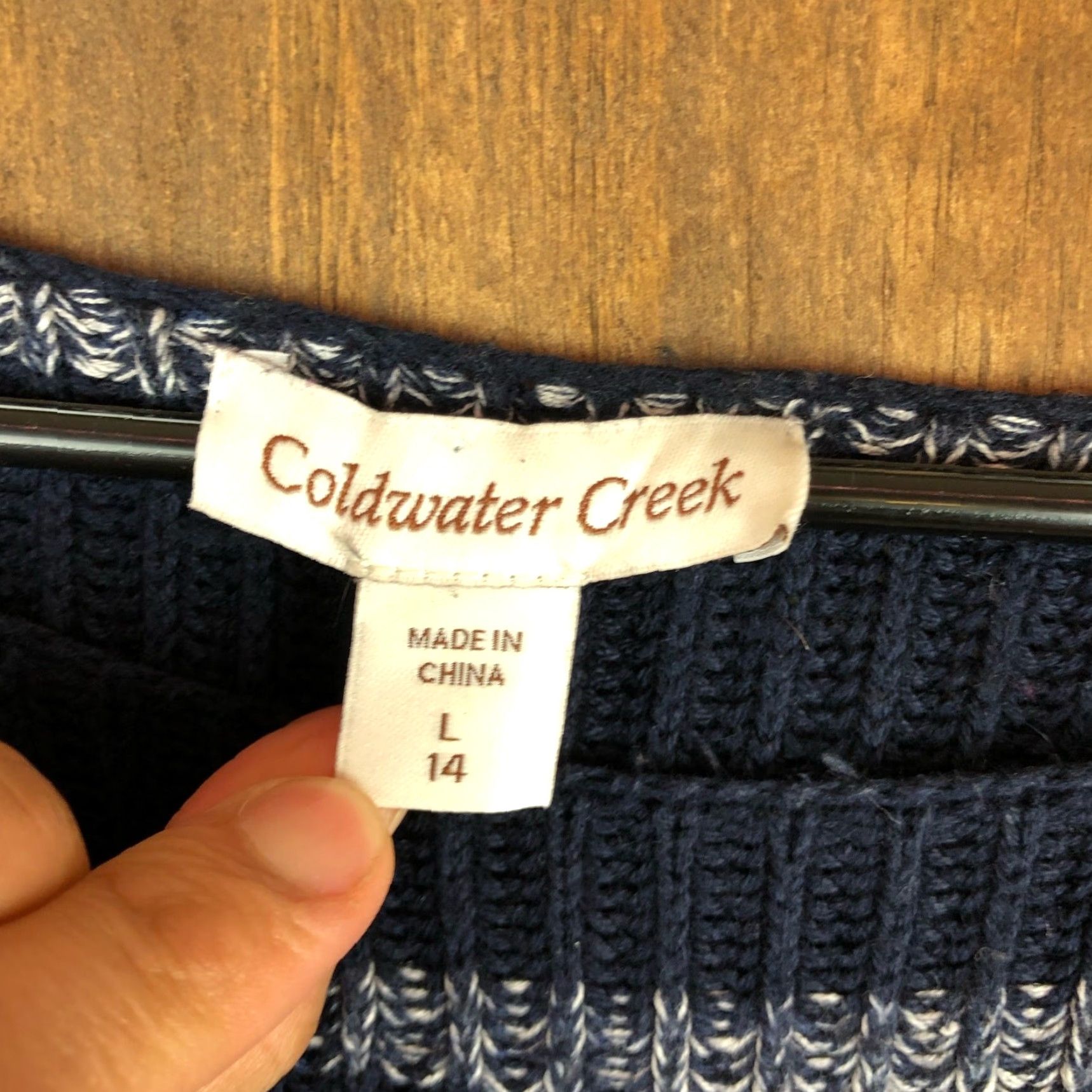 Coldwater Creek Coldwater Creek Womens Sweater Blue Knit Striped Boat Neck Long Sleeve Wool L Size L / US 10 / IT 46 - 6 Thumbnail