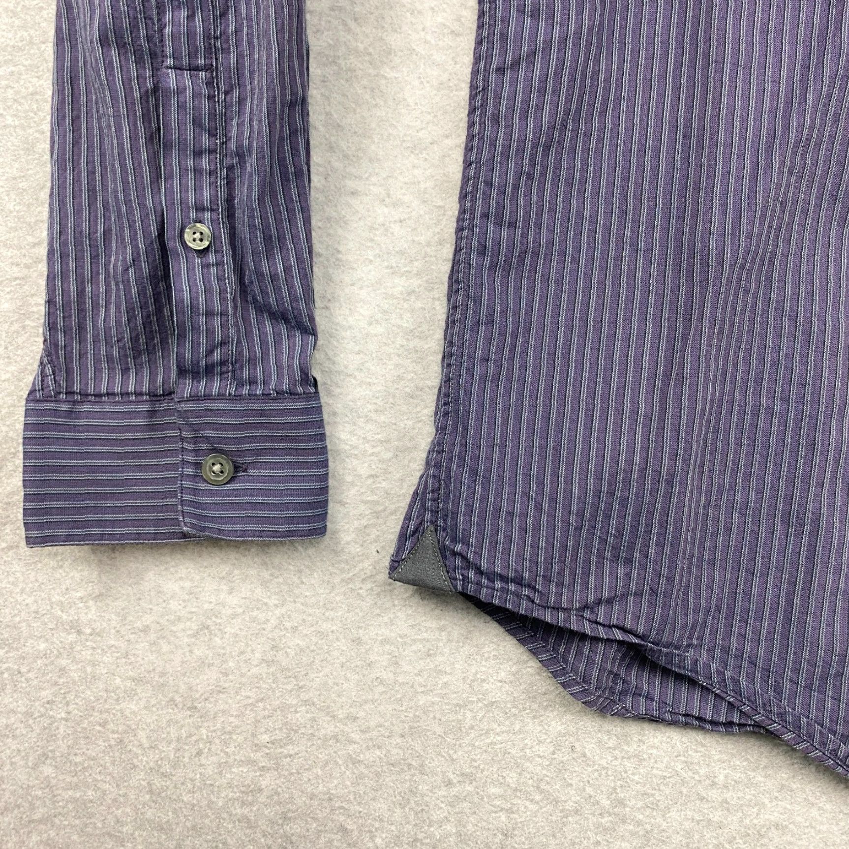 John Varvatos John Varvatos USA Luxe Button-Up Shirt Mens Medium M Blue Striped Long Sleeve Size US M / EU 48-50 / 2 - 5 Thumbnail