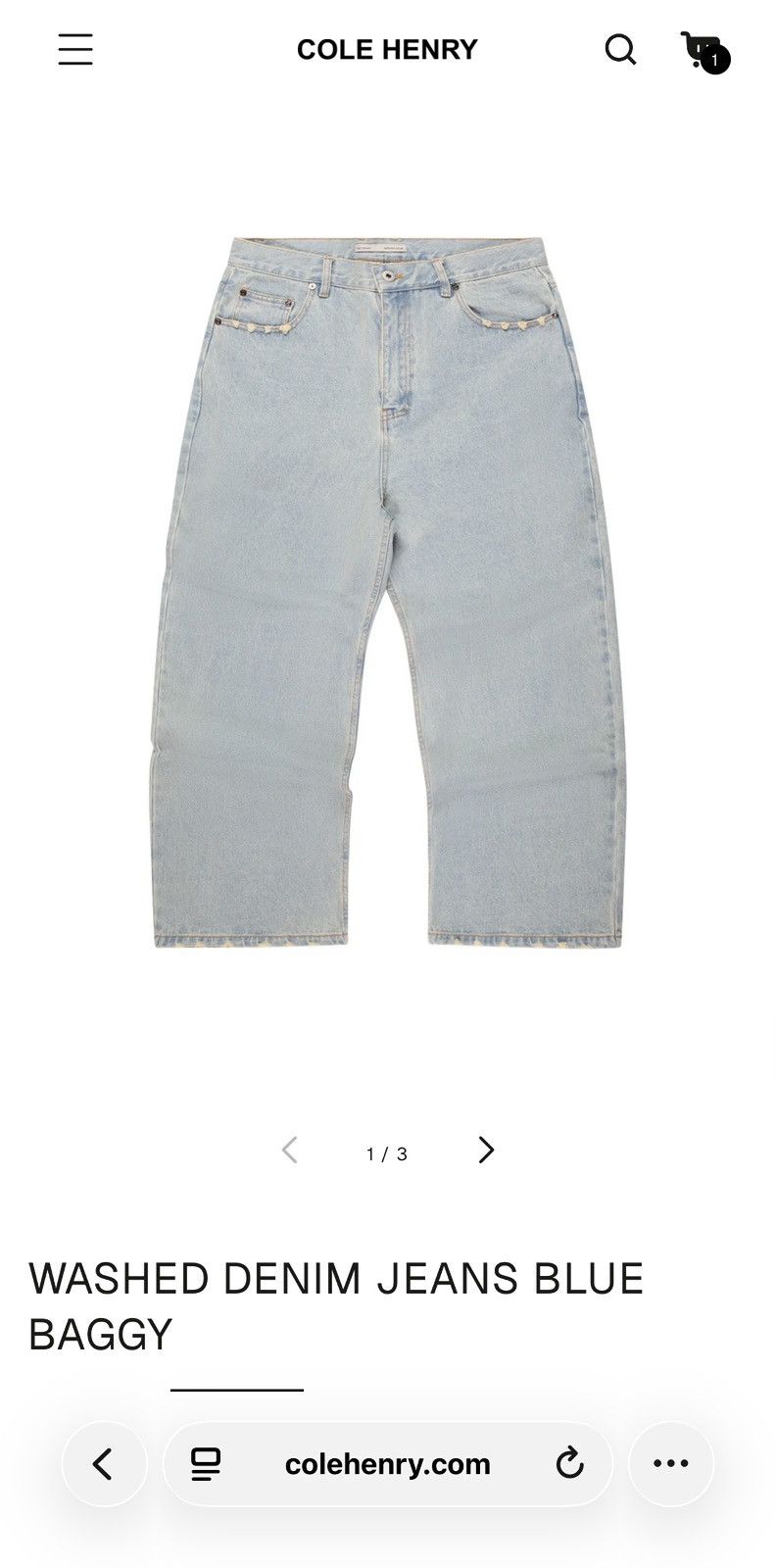 Cole Henry Cole Henry Baggy Faded Blue Denim Size US 32 / EU 48 - 1 Thumbnail