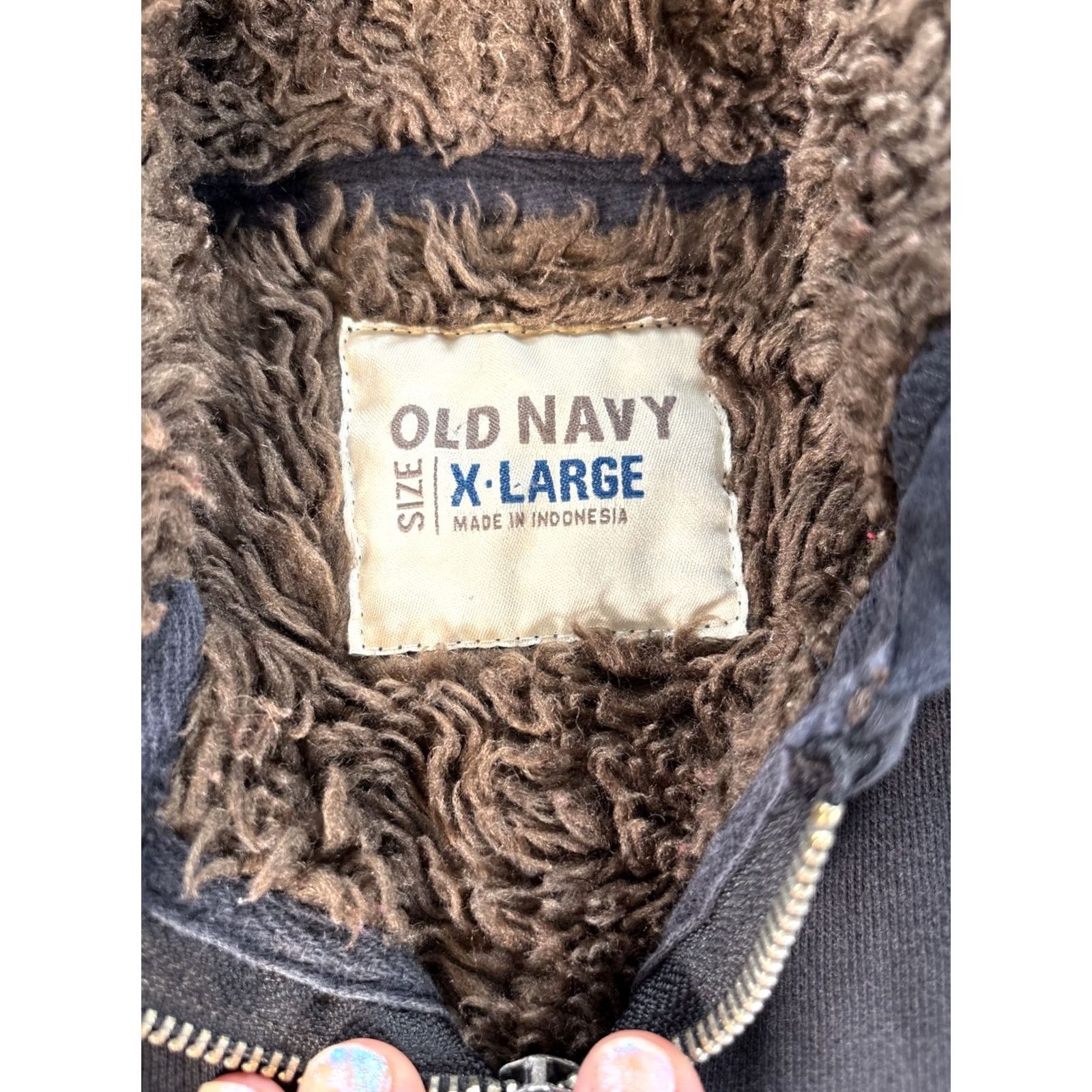 Old Navy VINTAGE Old Navy Hoodie Full Zip Men XL Black Grunge 90s Lined Hooded Zip Regular Size US XL / EU 56 / 4 - 2 Thumbnail