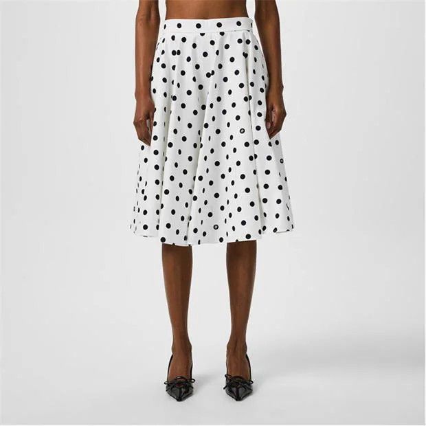 Dolce & Gabbana o1g2r1mq1024 Polka Midi Skirts in Bianco & Black Size 28" / US 6 / IT 42 - 3 Thumbnail