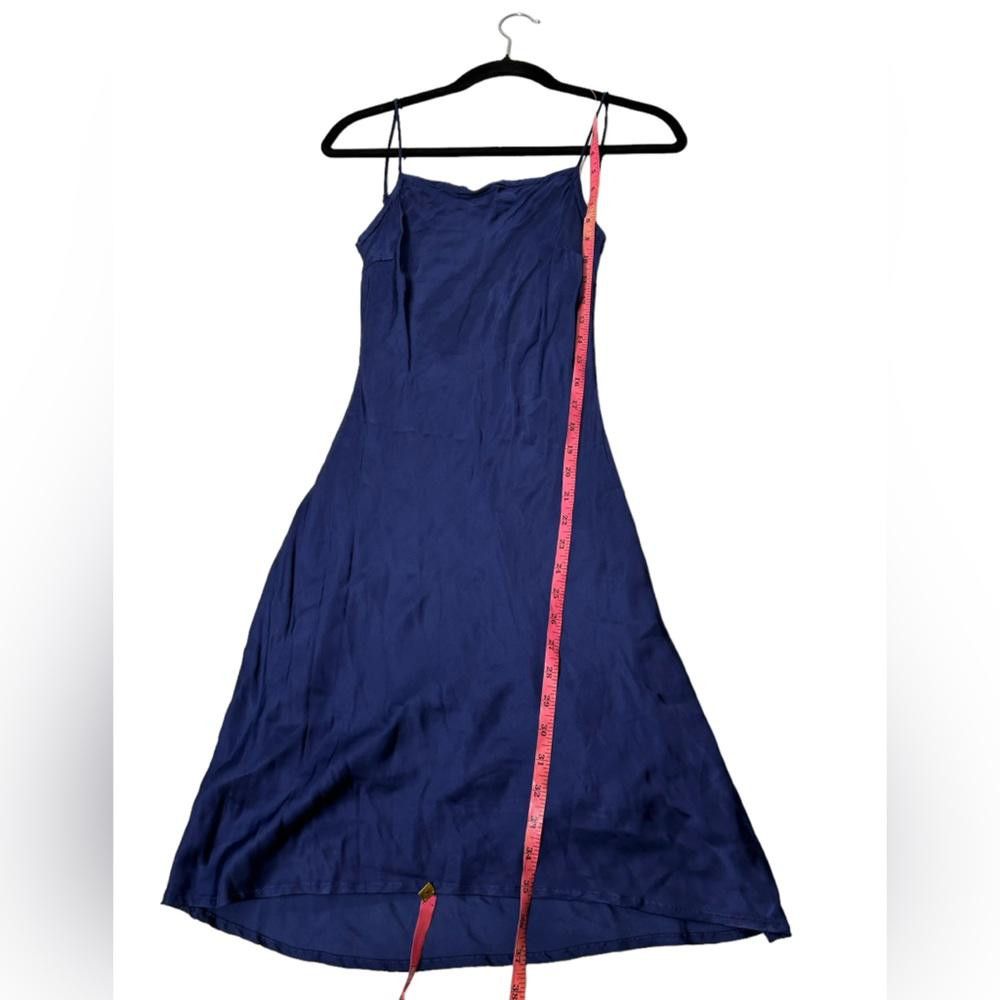 Chase Authentics Chaser l Navy Satin Knee Length Dress Small Size S / US 4 / IT 40 - 5 Thumbnail