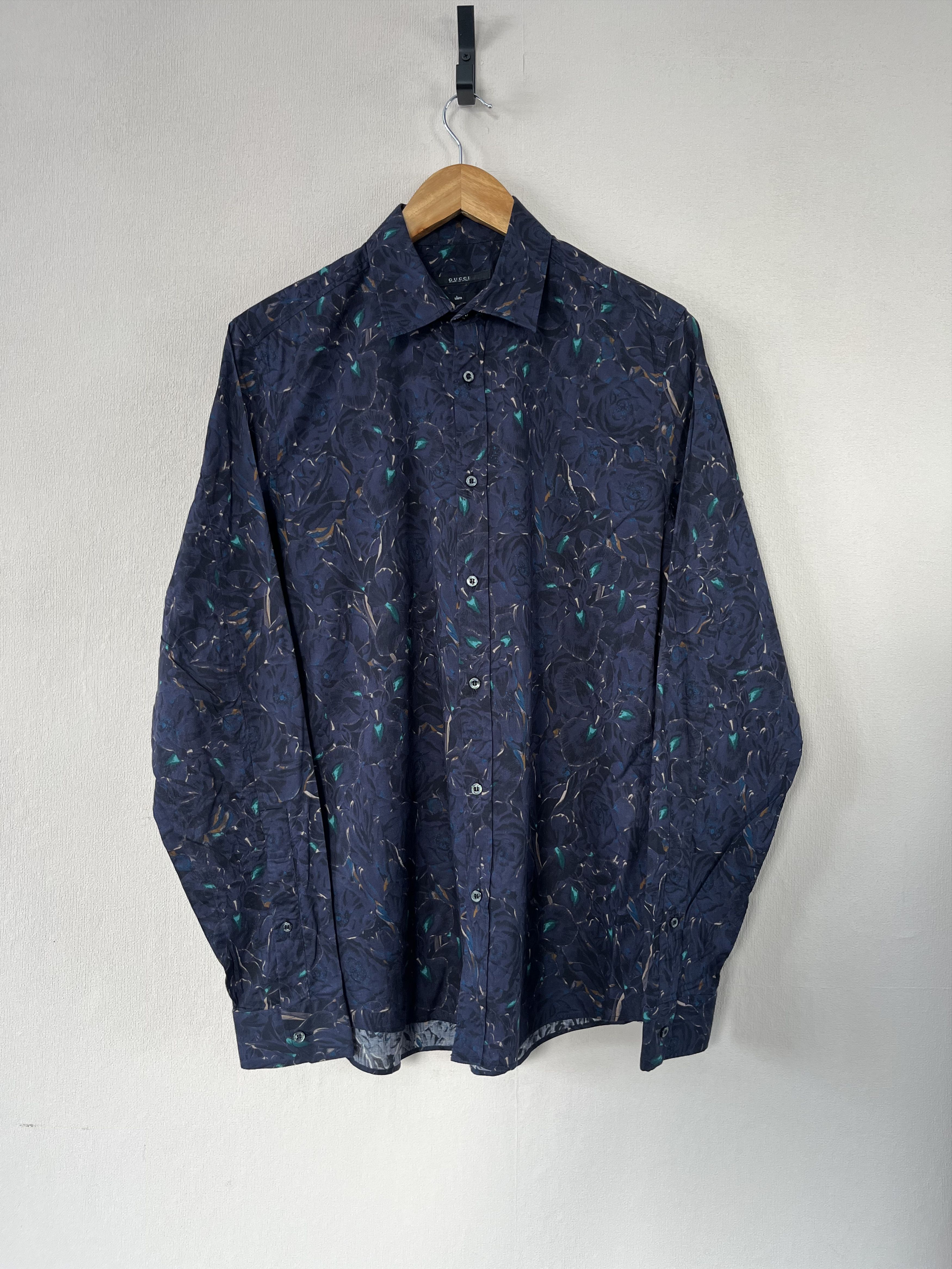 Gucci Gucci Slim Floral Flower Button Up Long Sleeve Shirt 40 Size US M / EU 48-50 / 2 - 2 Thumbnail
