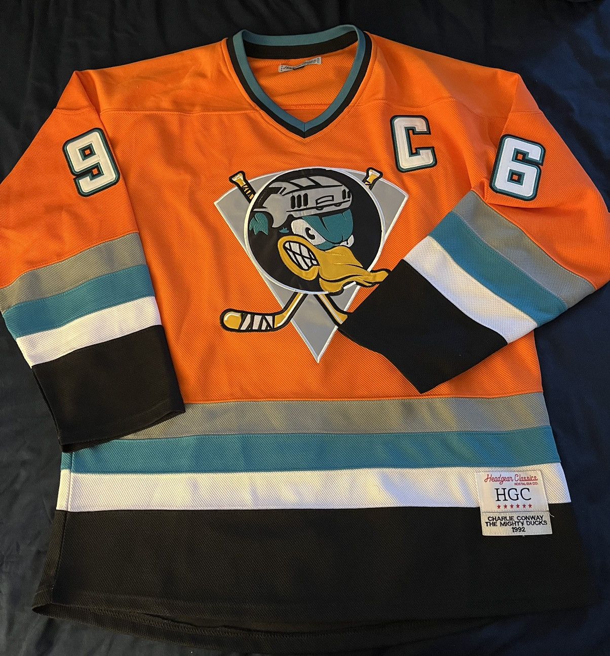 image of The Mighty Ducks x Vintage Mighty Ducks Jersey in Orange, Men's (Size XL)