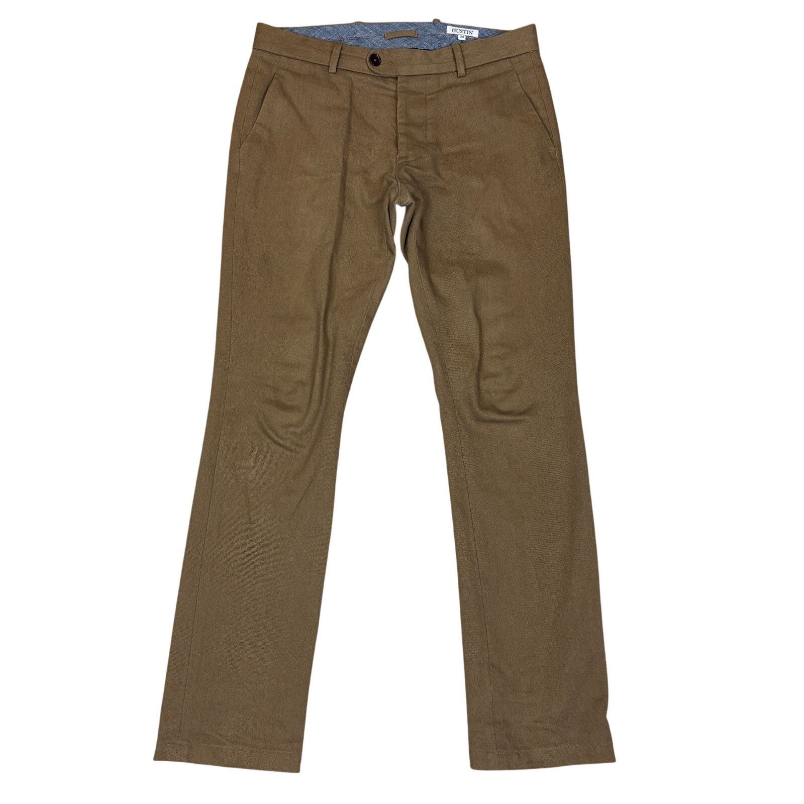 Gustin Gustin California Slim Washed Brown Pants Men's 34x34 Size US 34 / EU 50 - 1 Thumbnail
