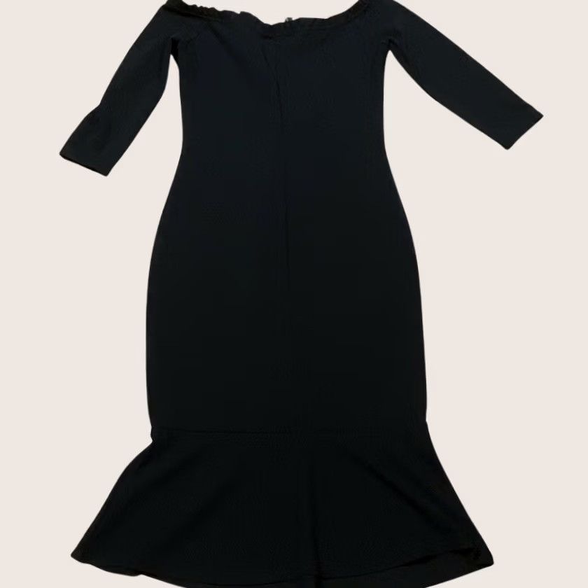River Island VINTAGE River Island Dress UK 8 Neo Classic Off The Shoulder Black Womens (New With Defect) Size M / US 6-8 / IT 42-44 - 1 Thumbnail