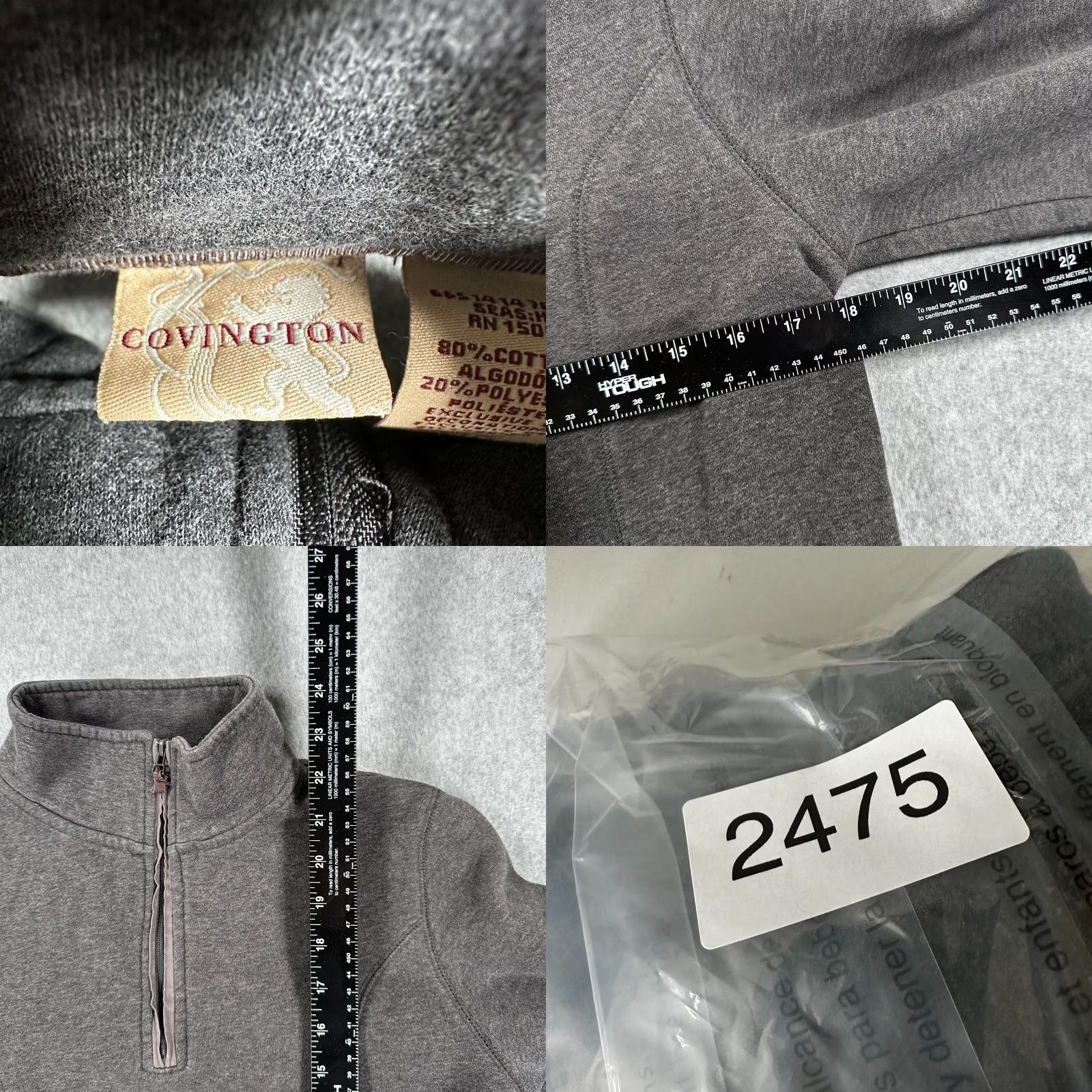 Vintage Covington Pullover Sweater Gray Shirt Small Men 1/4 Zip Pockets Long Sleeve Vintage? No Size US S / EU 44-46 / 1 - 8 Thumbnail