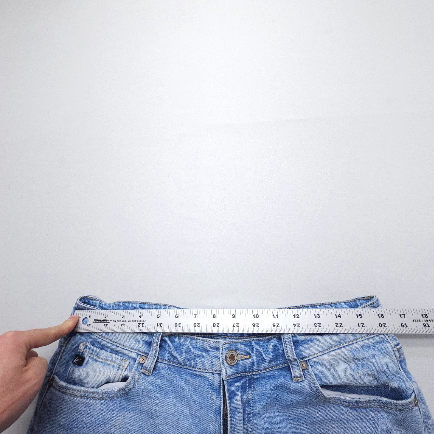 Vintage KanCan Jeans Women's 29 Mid Rise Boyfriend Distressed Blue Inseam 28 Size 29" - 7 Thumbnail
