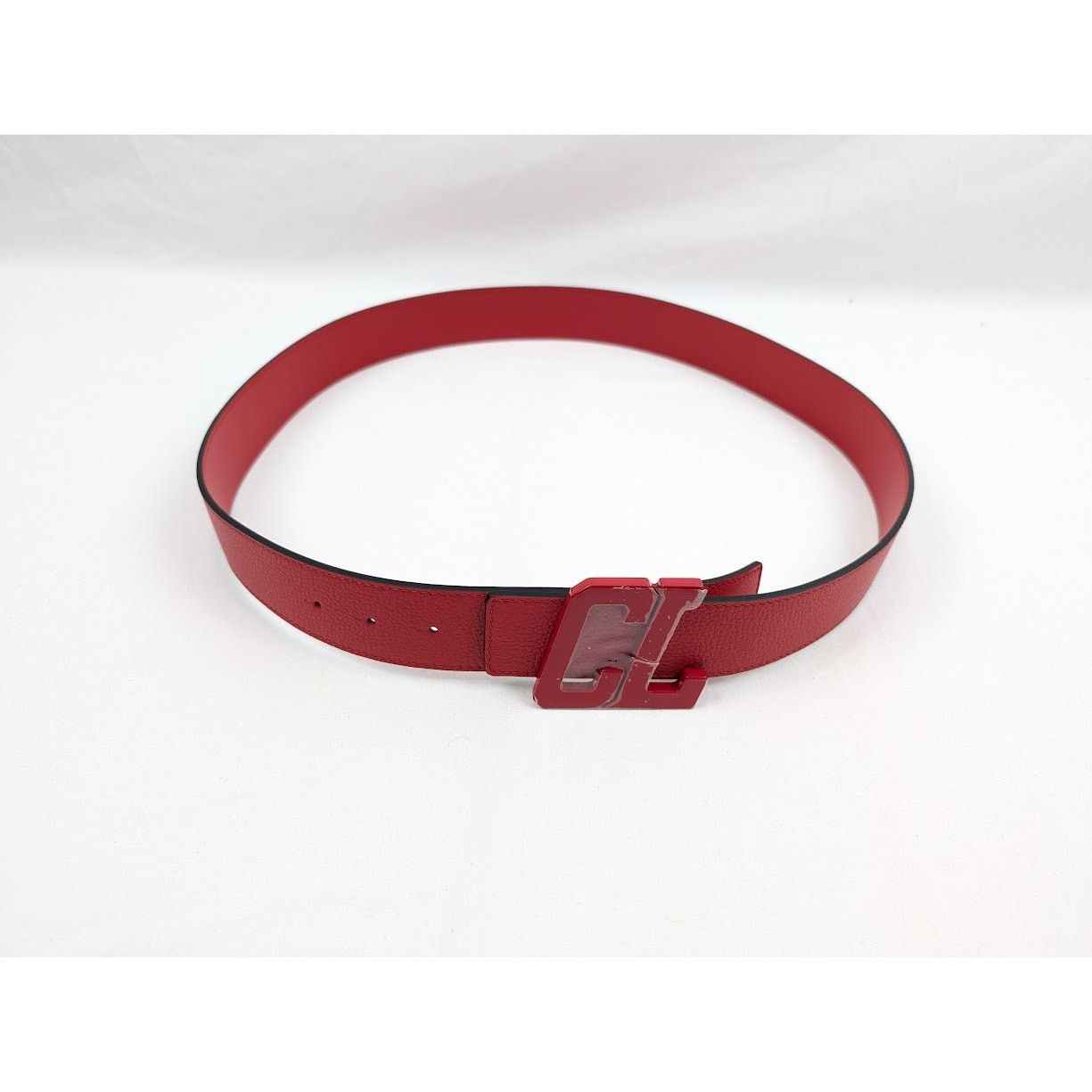 Christian Louboutin o1rshd1 Size: 100 / Calf Happy Rui CL Logo Belt in Loubi Size 38 - 11 Thumbnail