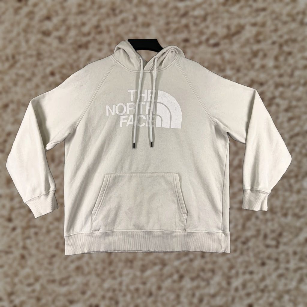 The North Face The North Face Be IG Beige Pullover Hoodie Womens Large Cotton Blend Pocket Sweatshirt Shirt Size L / US 10 / IT 46 - 1 Thumbnail