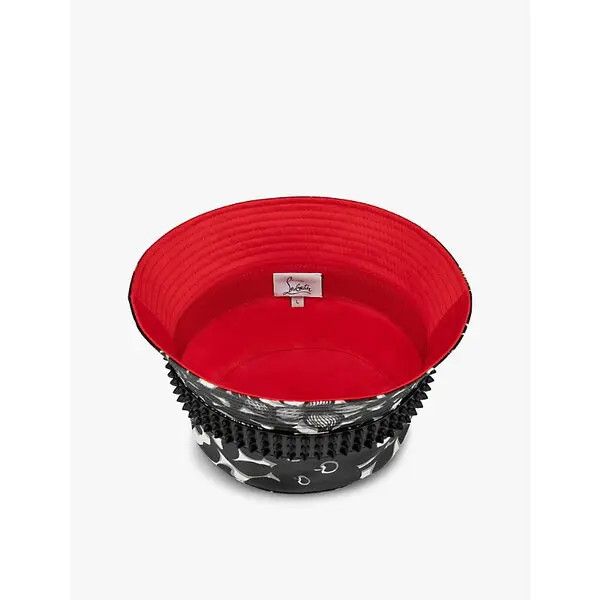 Christian Louboutin o1bcso1str0825 Size:Medium/Canvas Bucket Hat in Black/White Size ONE SIZE - 2 Thumbnail