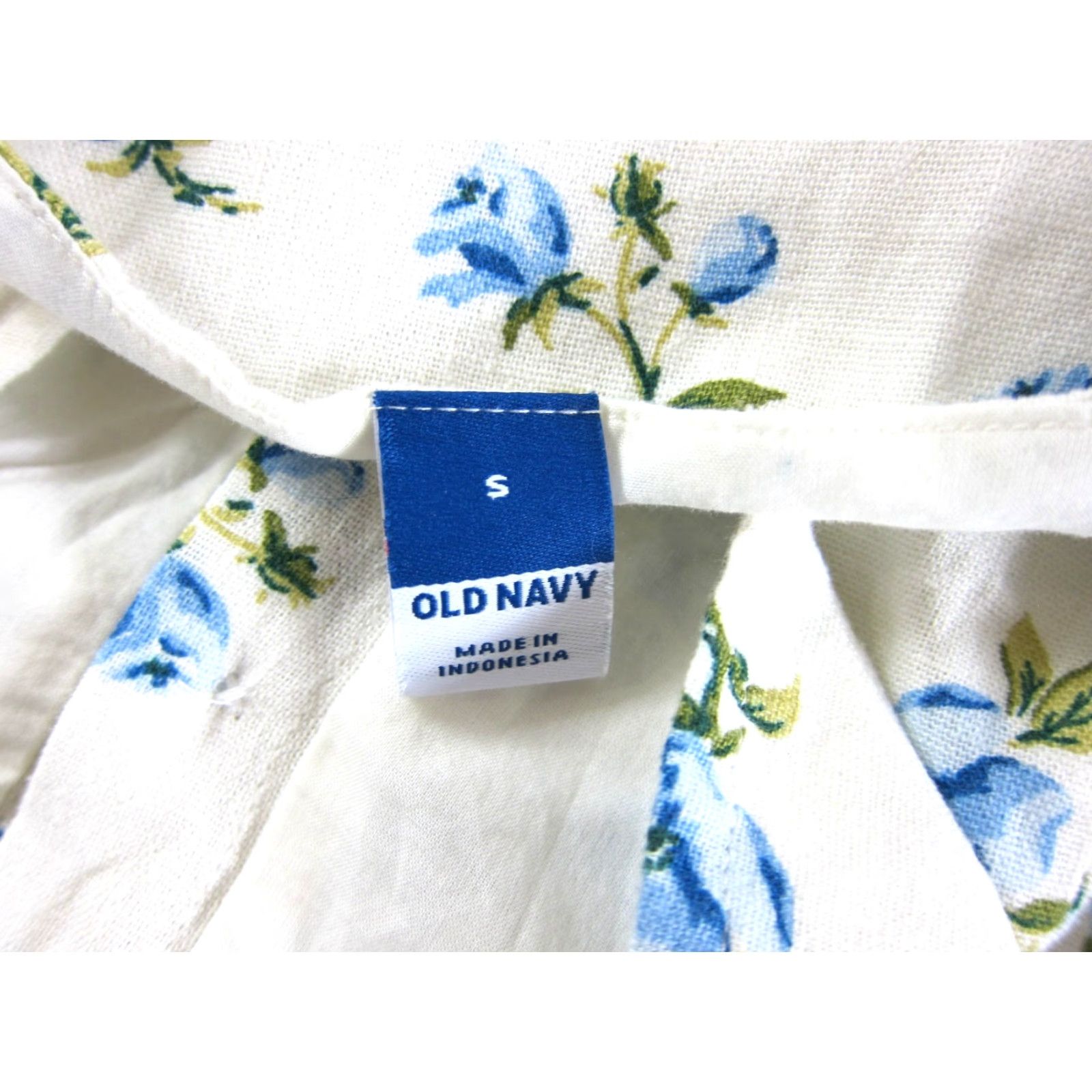 Old Navy Old Navy White Linen Rayon Floral Puff Sleeve Cropped Blouse S Size S / US 4 / IT 40 - 3 Thumbnail