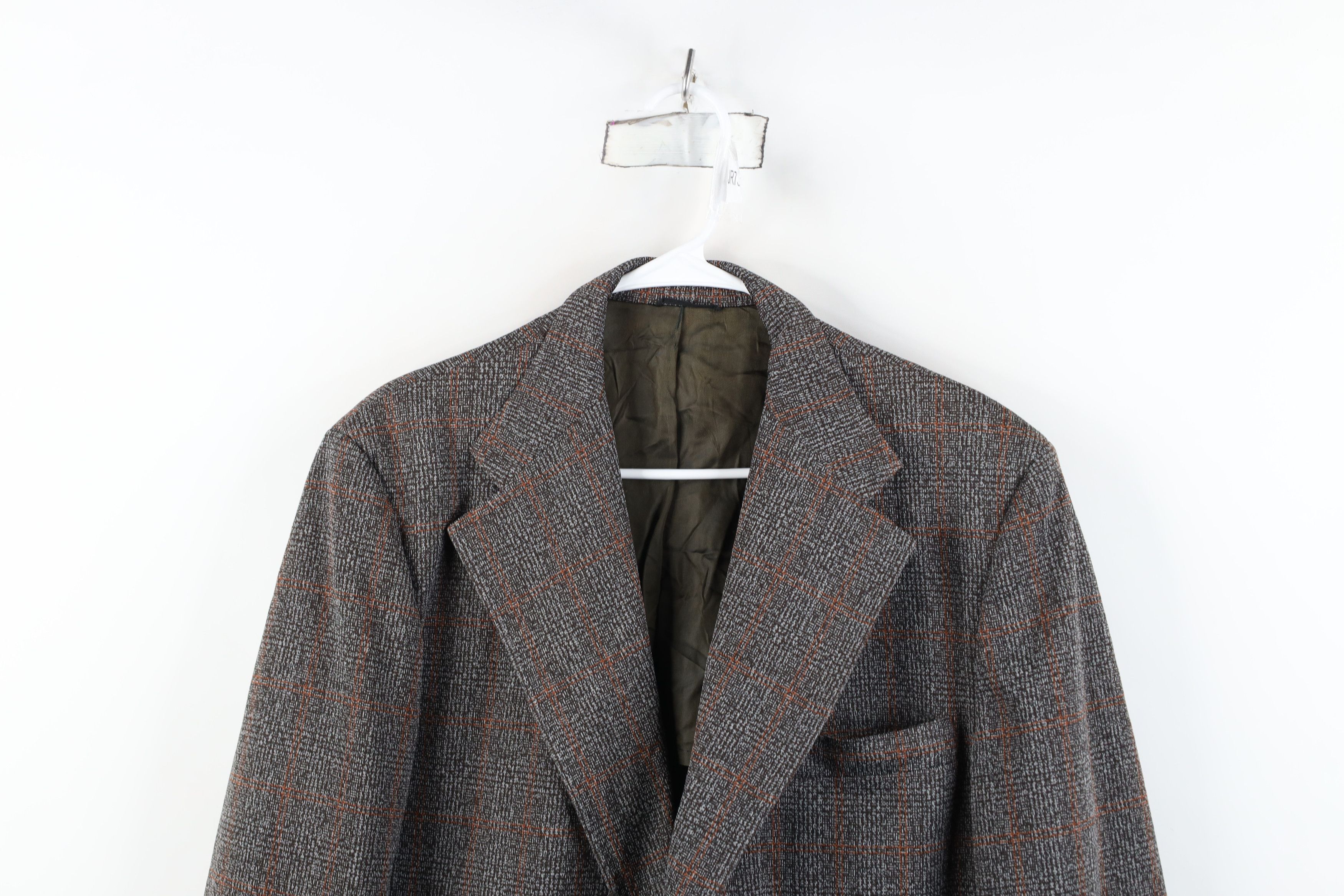 Vintage Vintage 70s Streetwear Plaid Knit Suit Coat Blazer Jacket Size US XL / EU 56 / 4 - 2 Thumbnail