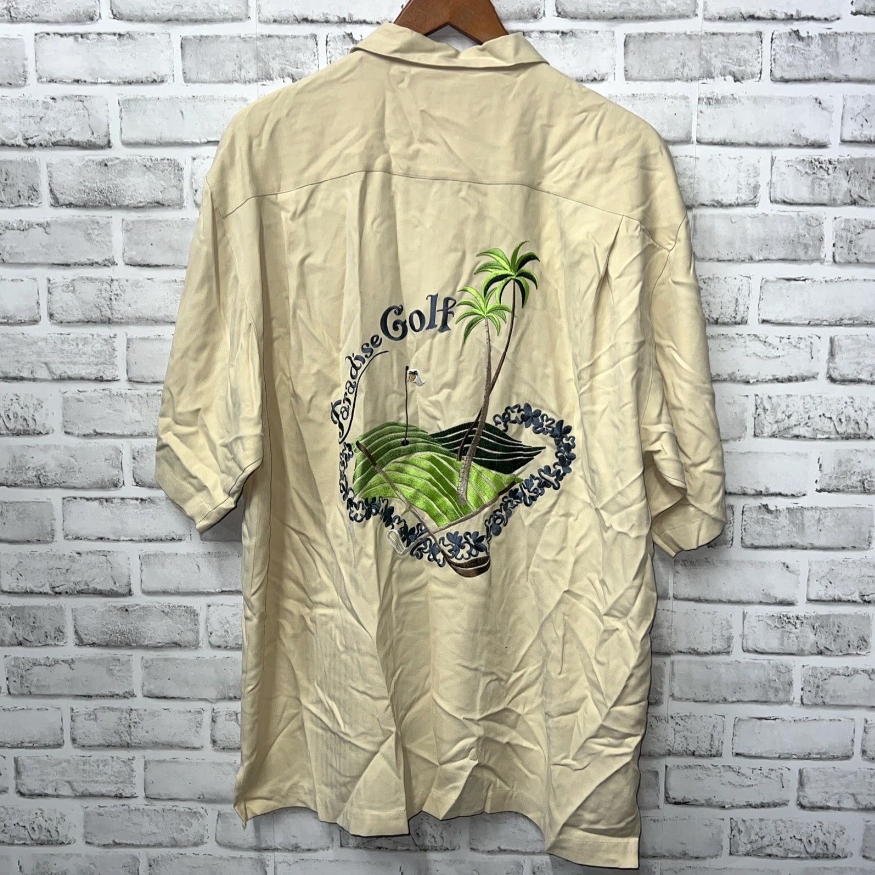 Vintage Kahala Hawaiian Islands Embroidered Shirt Mens Size L Beige Short Sleeve Button-Up 24” Pit To Pit Size US L / EU 52-54 / 3 - 2 Thumbnail