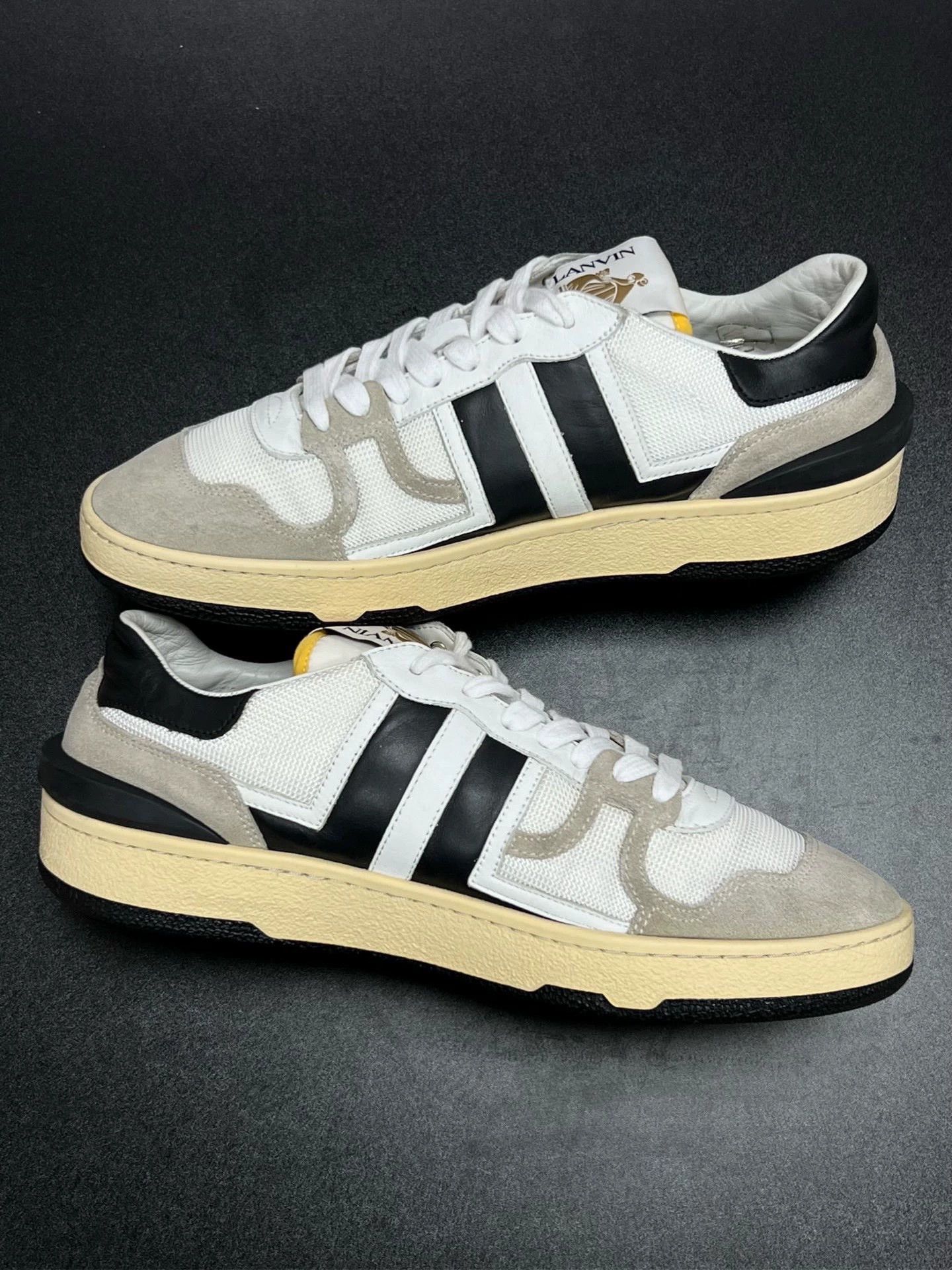 Lanvin lanvin clay low-top sneakers black and white Size US 10 / EU 43 - 6 Thumbnail