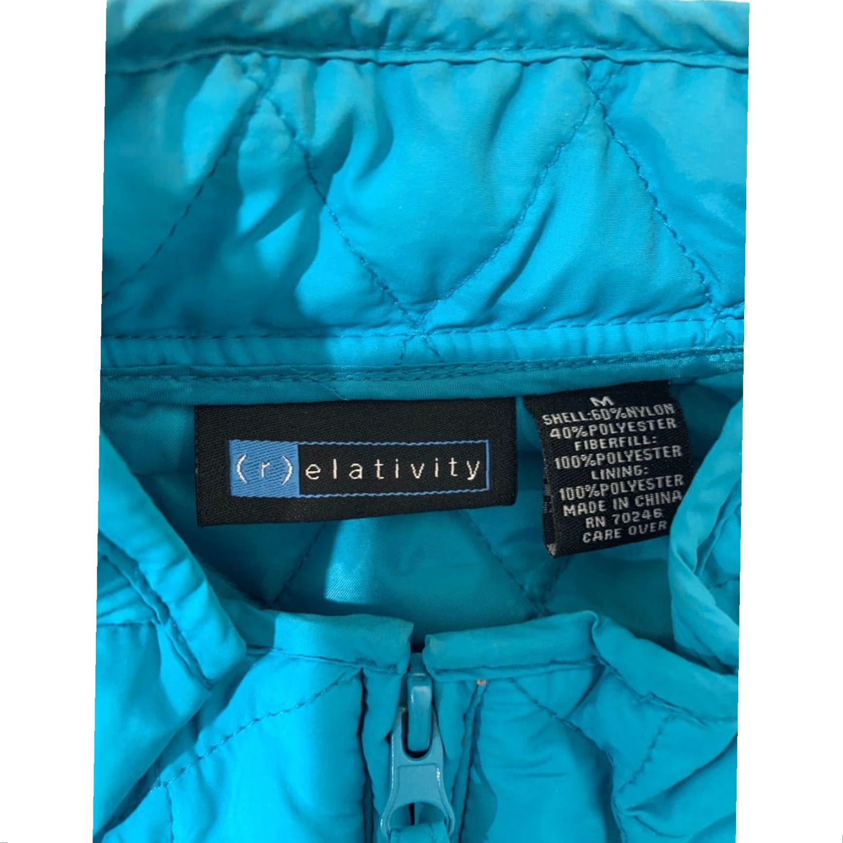 Altea VINTAGE Relativity Women's Teal Full Zip Quilted Vest Shirt? Size M / US 6-8 / IT 42-44 - 7 Thumbnail