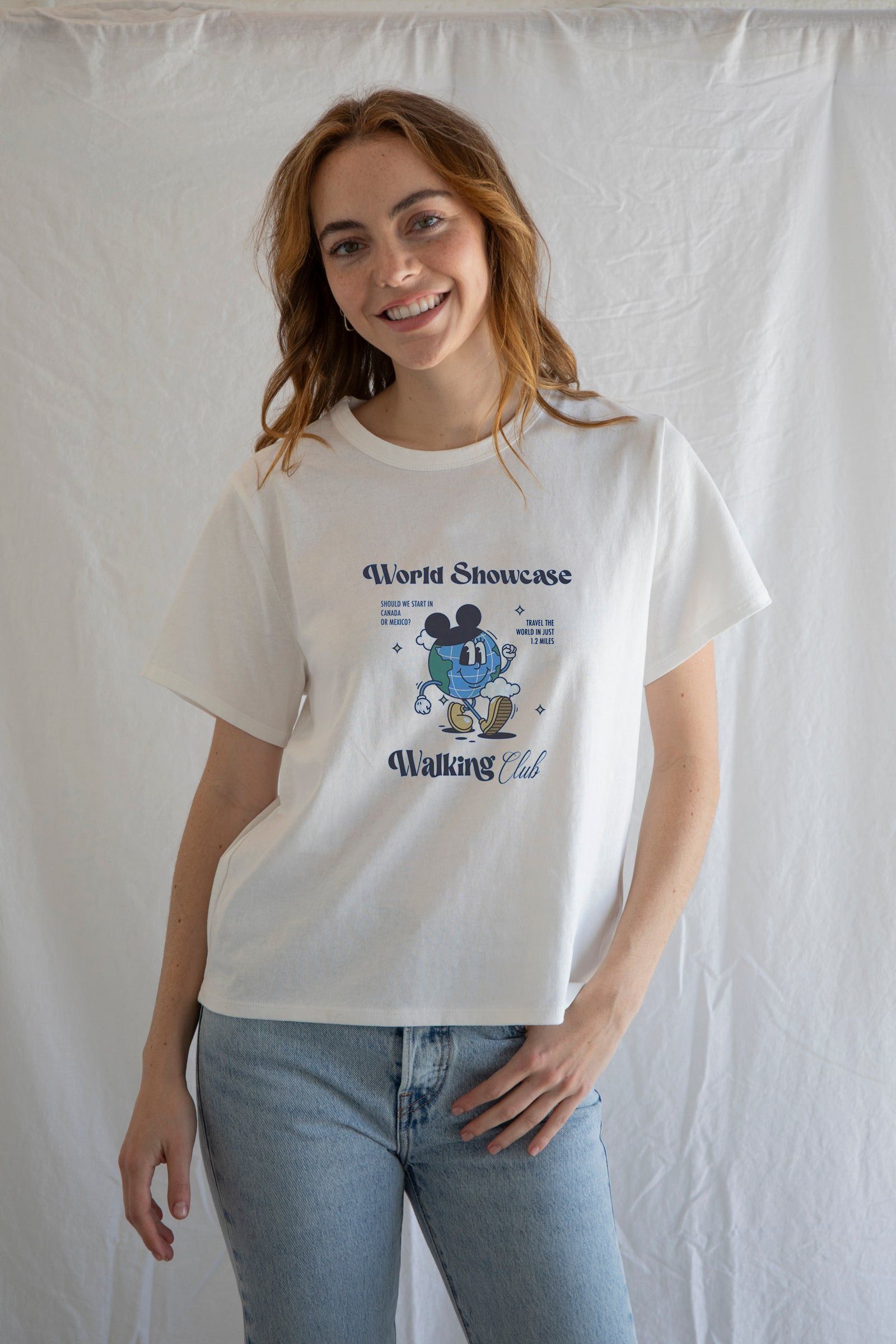Designer × Vintage World Showcase Earth Tee – EPCOT-Inspired Walking T-Shirt Size M / US 6-8 / IT 42-44 - 1 Thumbnail