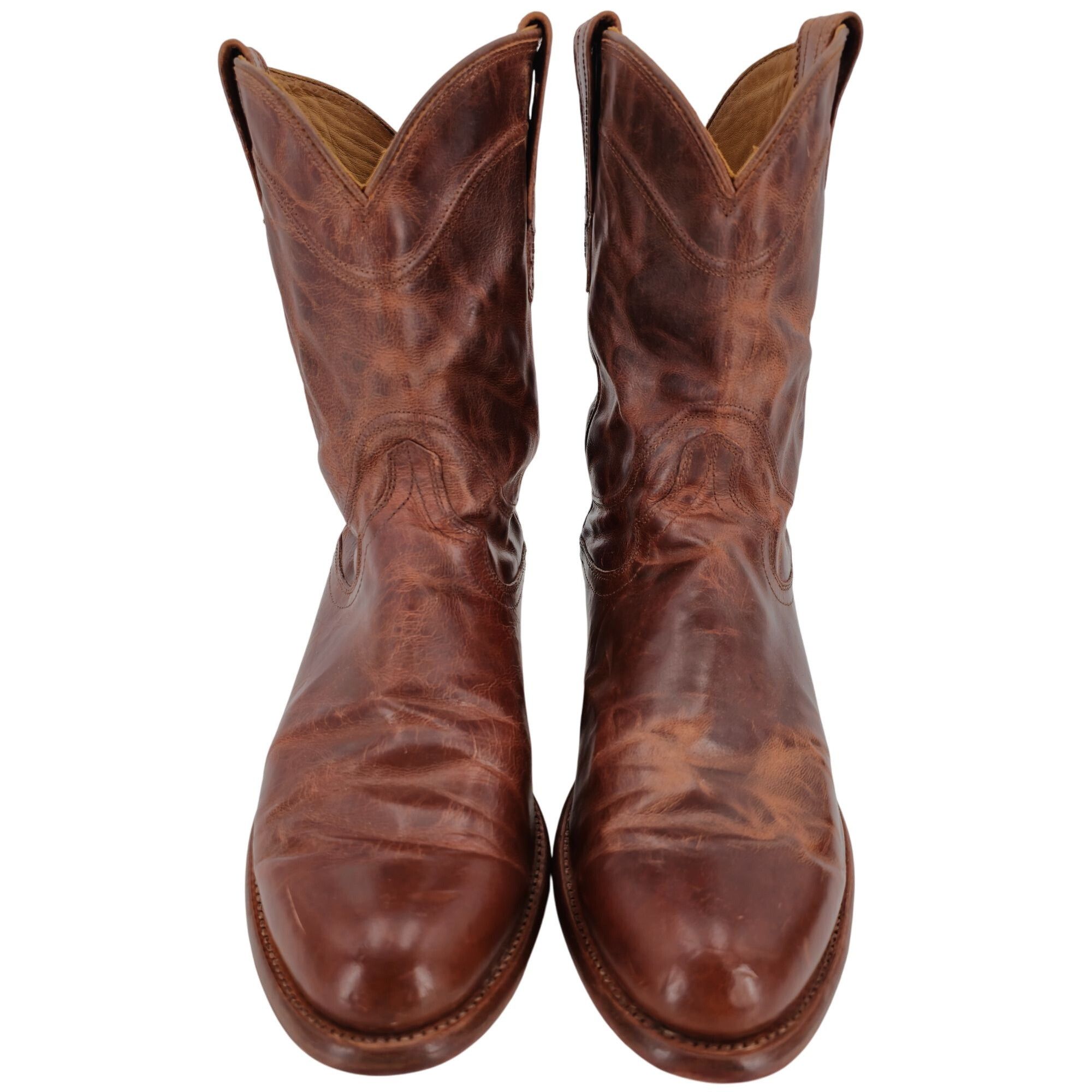 Tecovas Tecovas Earl Men 10.5EE Wide Brown Goat Leather Cowboy Boots Size US 10.5 / EU 43-44 - 3 Thumbnail