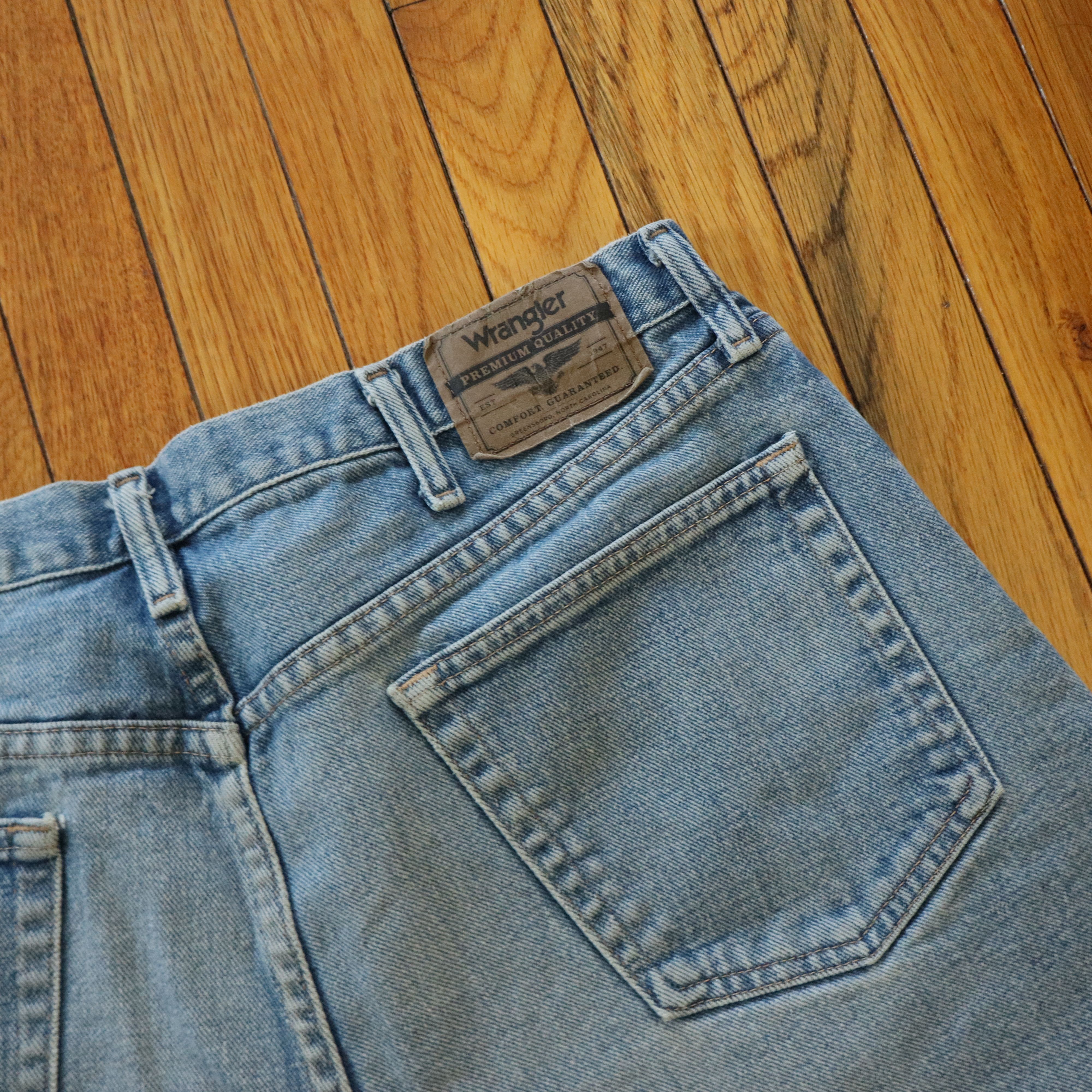 Carhartt × Levi's × Wrangler Vintage 90s Wrangler Distressed Skater Denim Shorts Jorts 36 Size US 36 / EU 52 - 5 Thumbnail